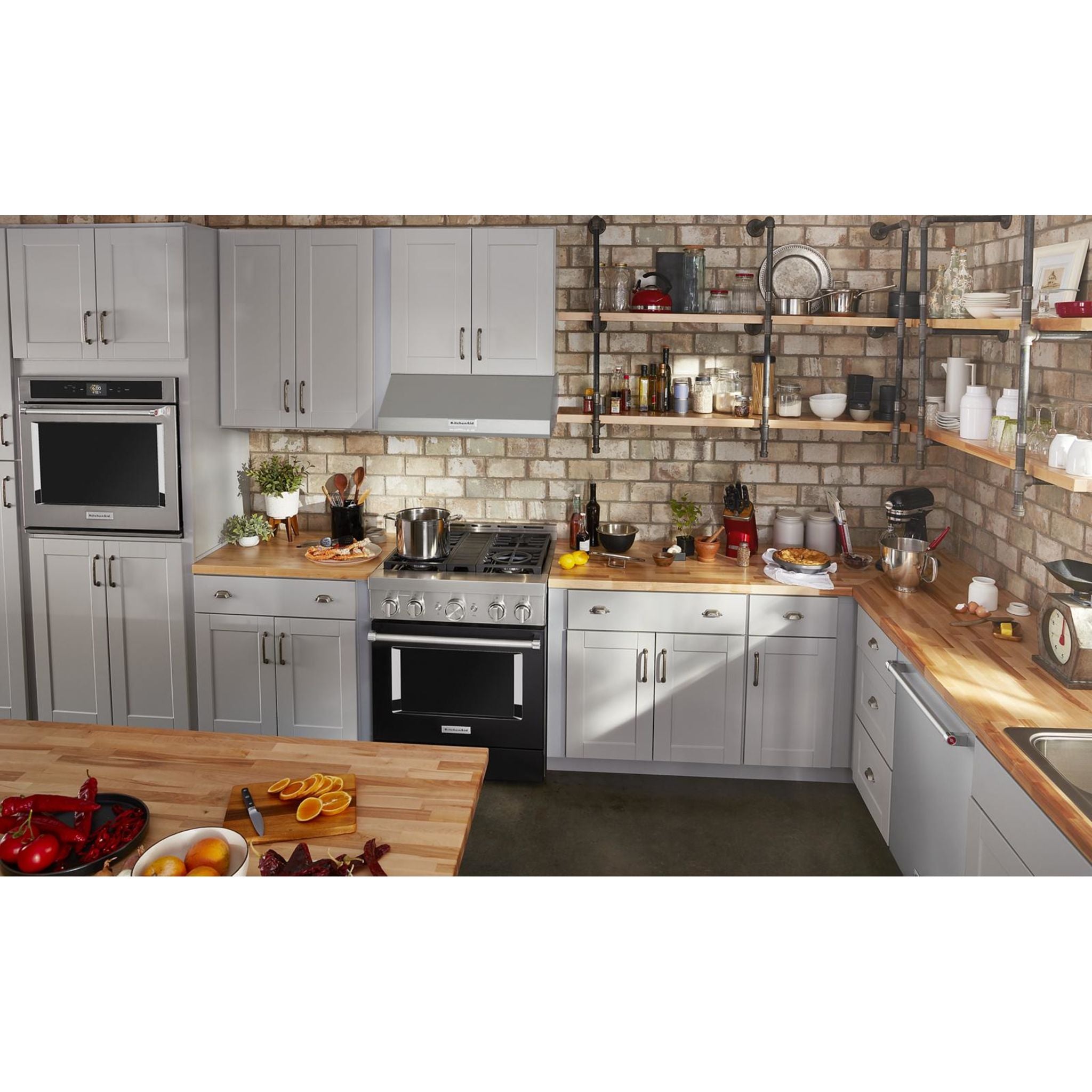 KitchenAid KFGC500JBK 30-Inch Gas Range - Imperial Black, 5-Burner Cooktop, Convection Oven for Baking & Roasting | Perfect for Home Kitchens & Professional Chefs