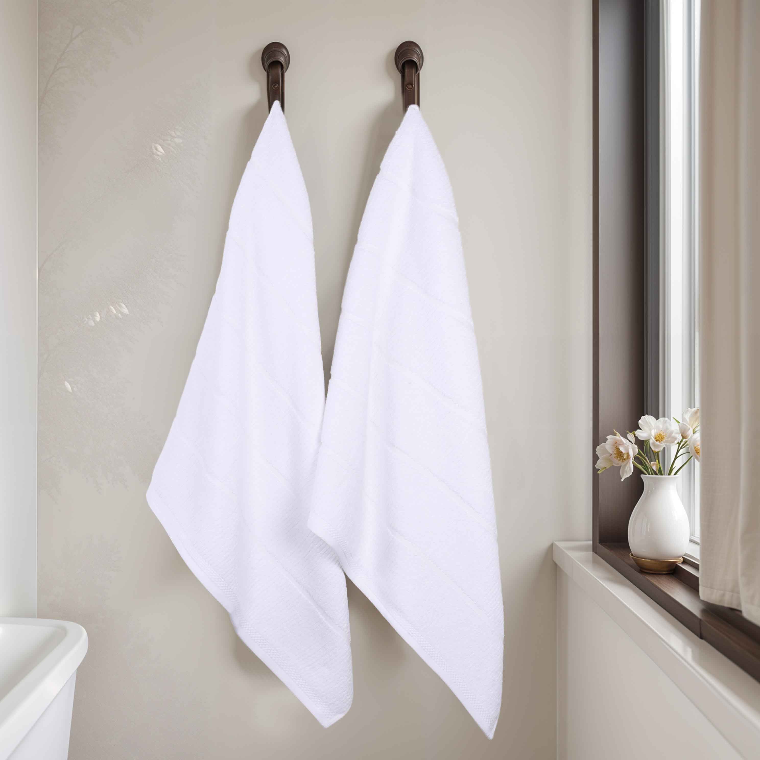 Milo Smart Twist Cotton Solid Ribbed Design Bath Sheets, Set of 2 - Ultra Soft & Absorbent Luxury Towels for Spa, Bathroom & Beach Use