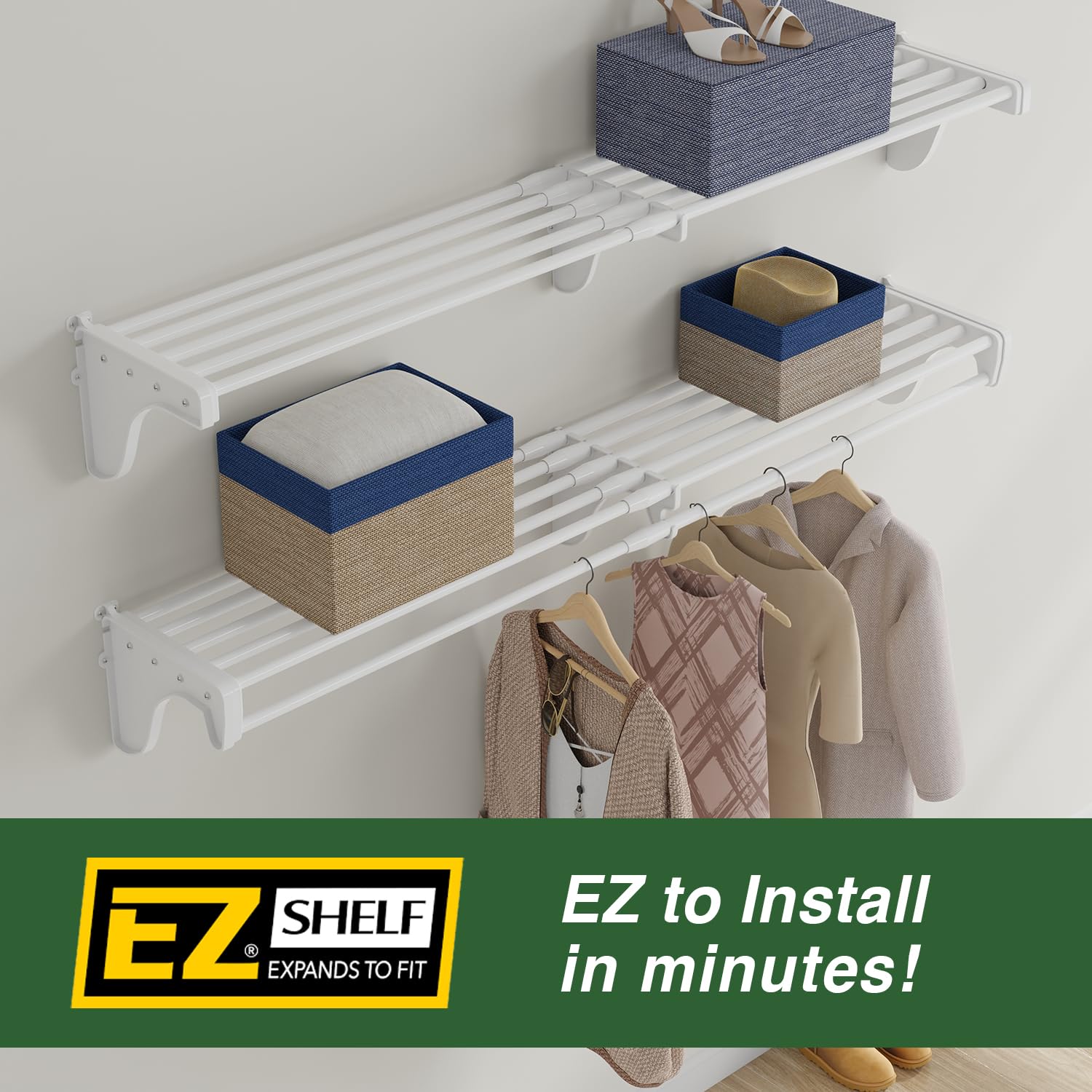 EZ Shelf Expandable Closet Organizer - Adjustable from 42.5