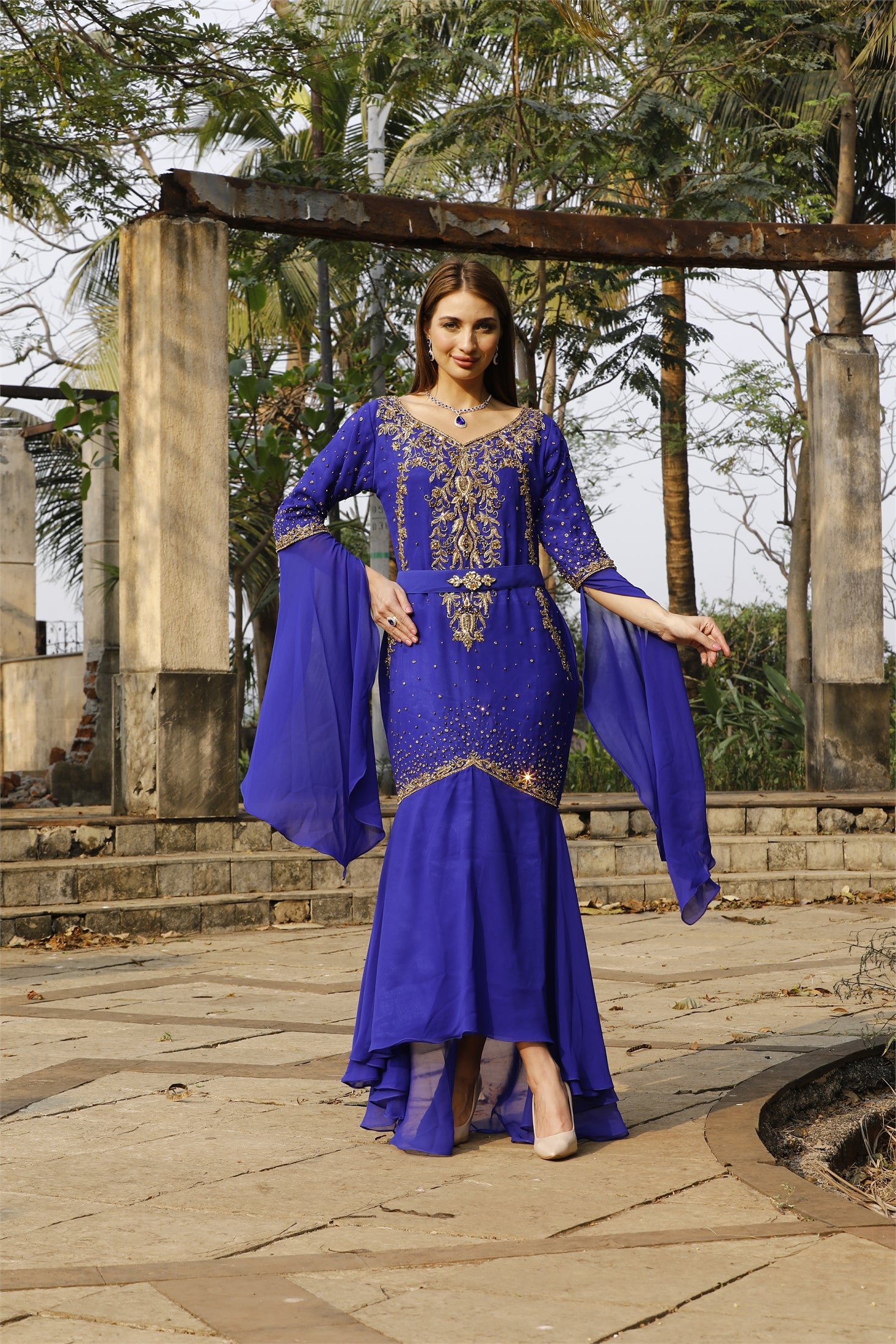 Elegant Designer Algerian Caftan Mermaid Wedding Dress - Perfect for Bridal Ceremonies, Evening Galas & Special Occasions