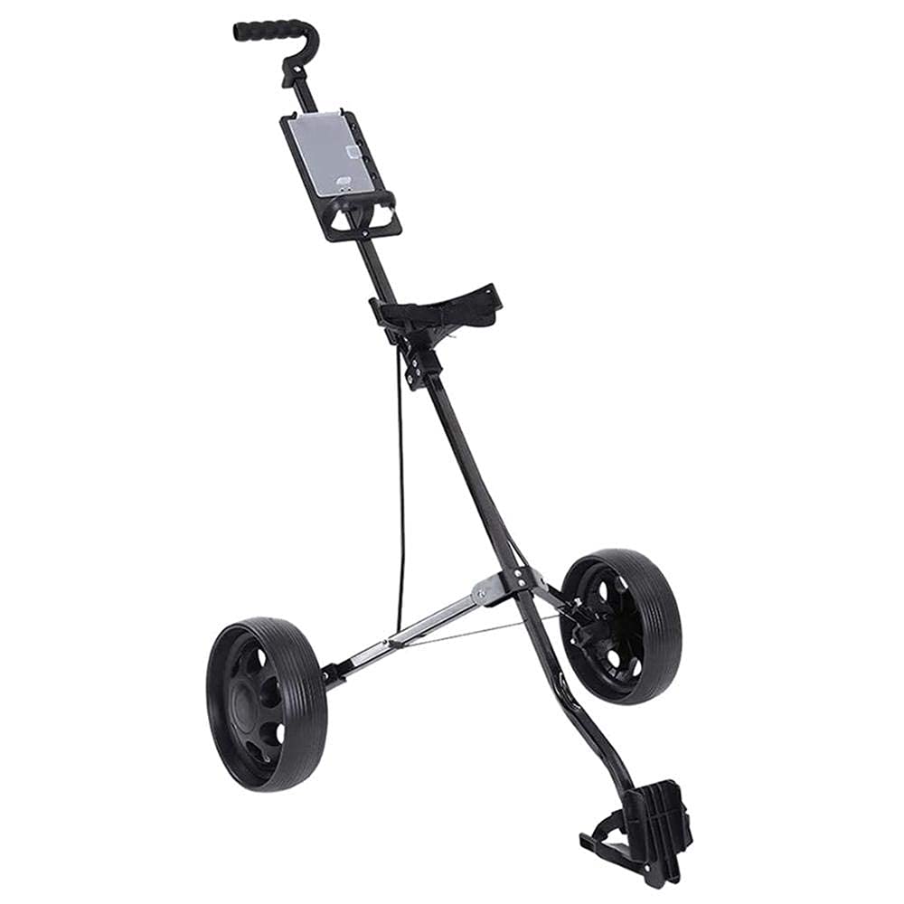 **Foldable 2-Wheel Golf Push Cart with Adjustable Height & Swivel Wheels - Lightweight Steel Frame Golf Trolley for Men & Women - Perfect for Golf Courses, Driving Range & Outdoor Sports**