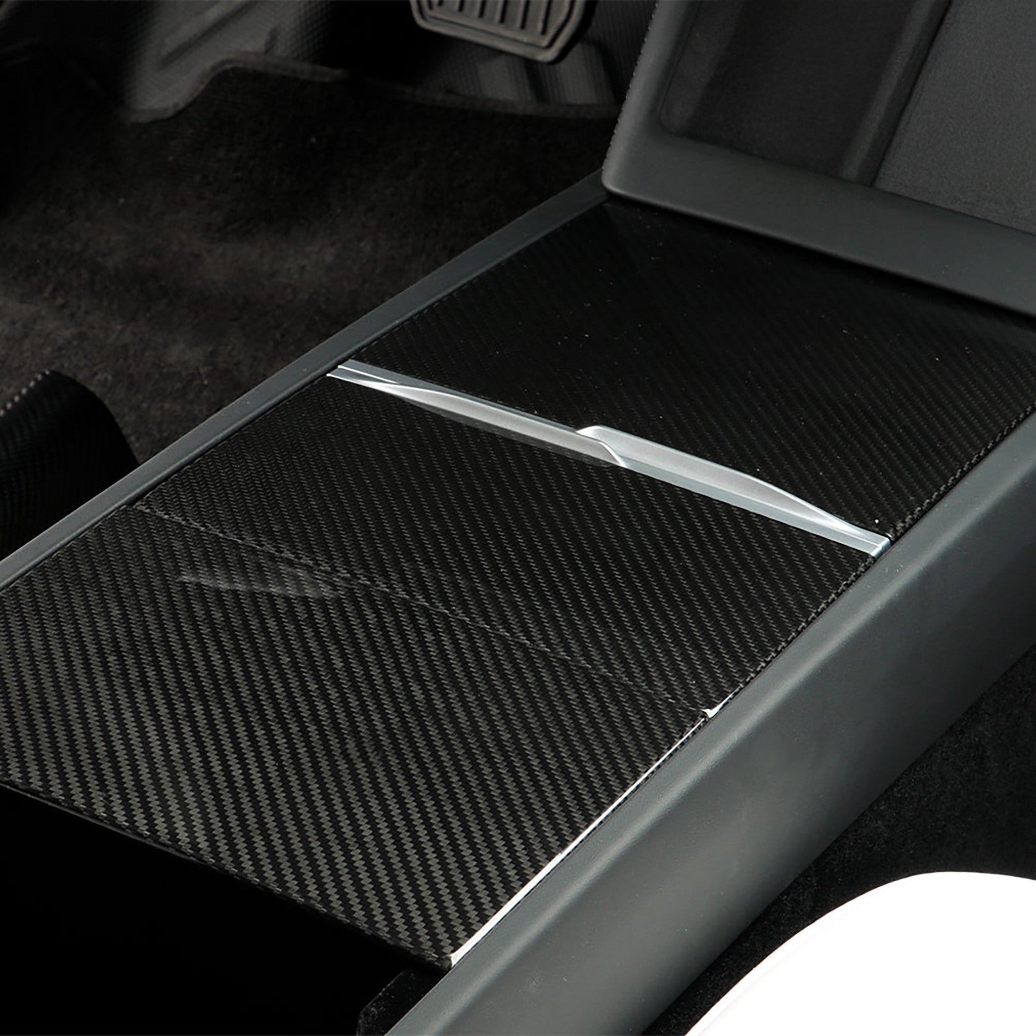 Premium Real Carbon Fiber Center Console Overlays for Tesla Model Y Juniper 2025+ | Sporty Interior Upgrade & Scratch Protection | Perfect for Car Enthusiasts & Daily Commuters