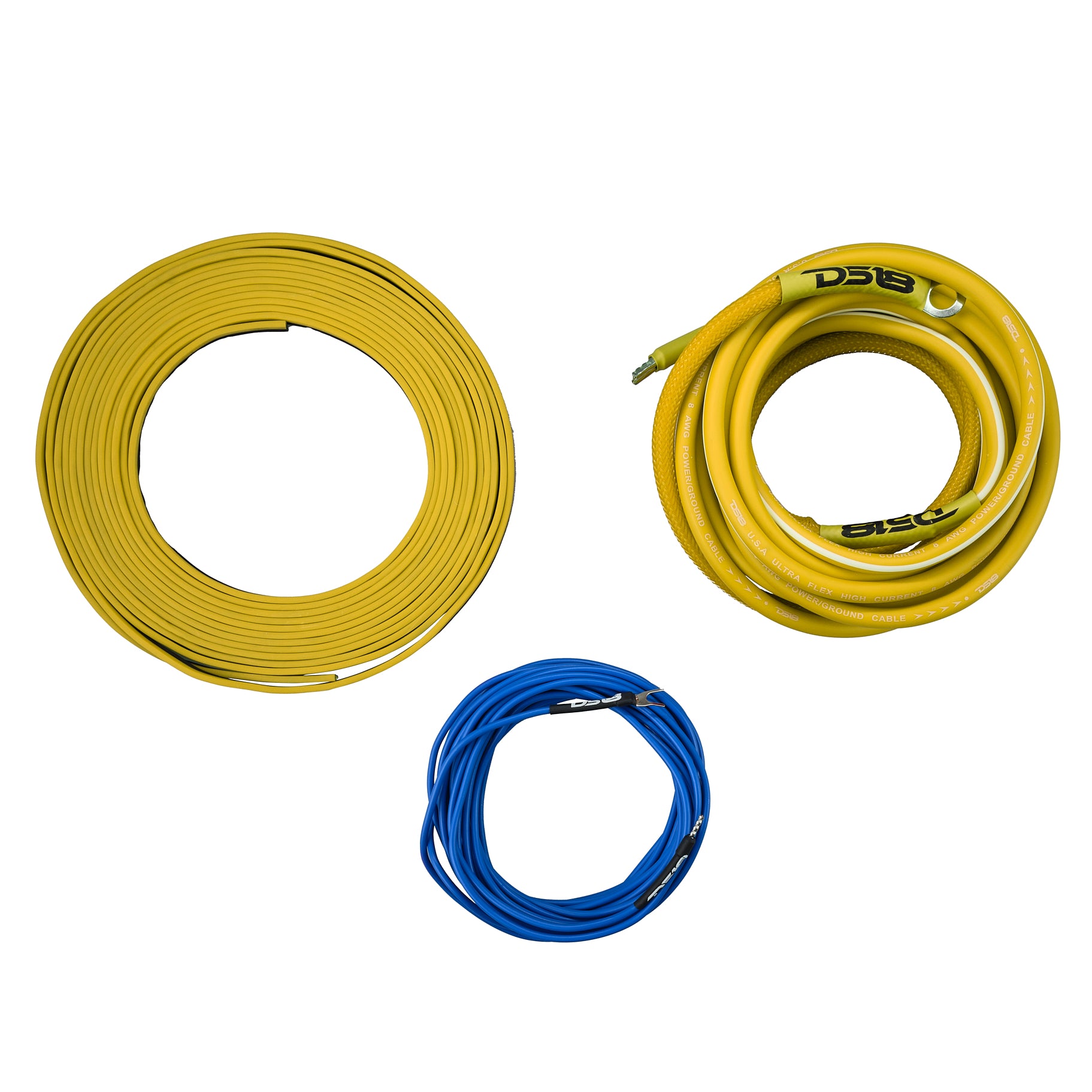 8 GA Amplifier Installation Wiring Kit - Heavy Duty Yellow Power Cable for Car Audio Systems - Perfect for Car Stereo, Subwoofer, and Amplifier Installations