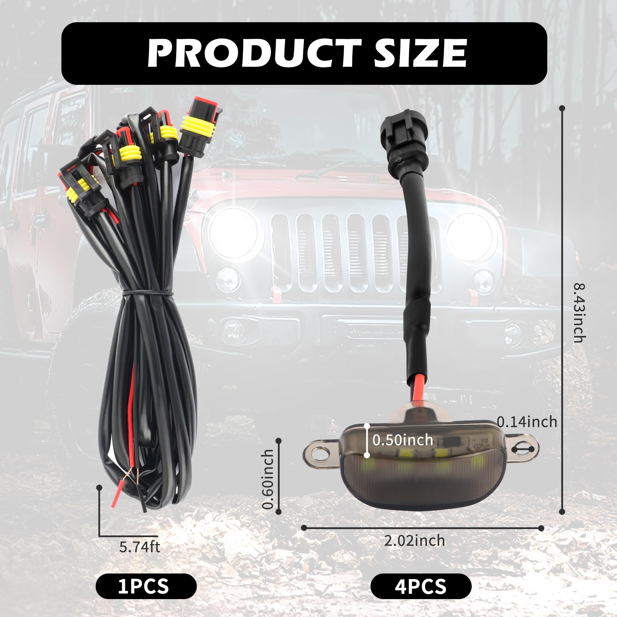 4-in-1 Soft Amber LED Grill Lights for Trucks with Wiring Harness Kit - Flush Mount Front Grill Lights with Lenses Compatible with Ford F150 F250 F350 (White) - Perfect for Off-Roading, Night Driving & Truck Customization