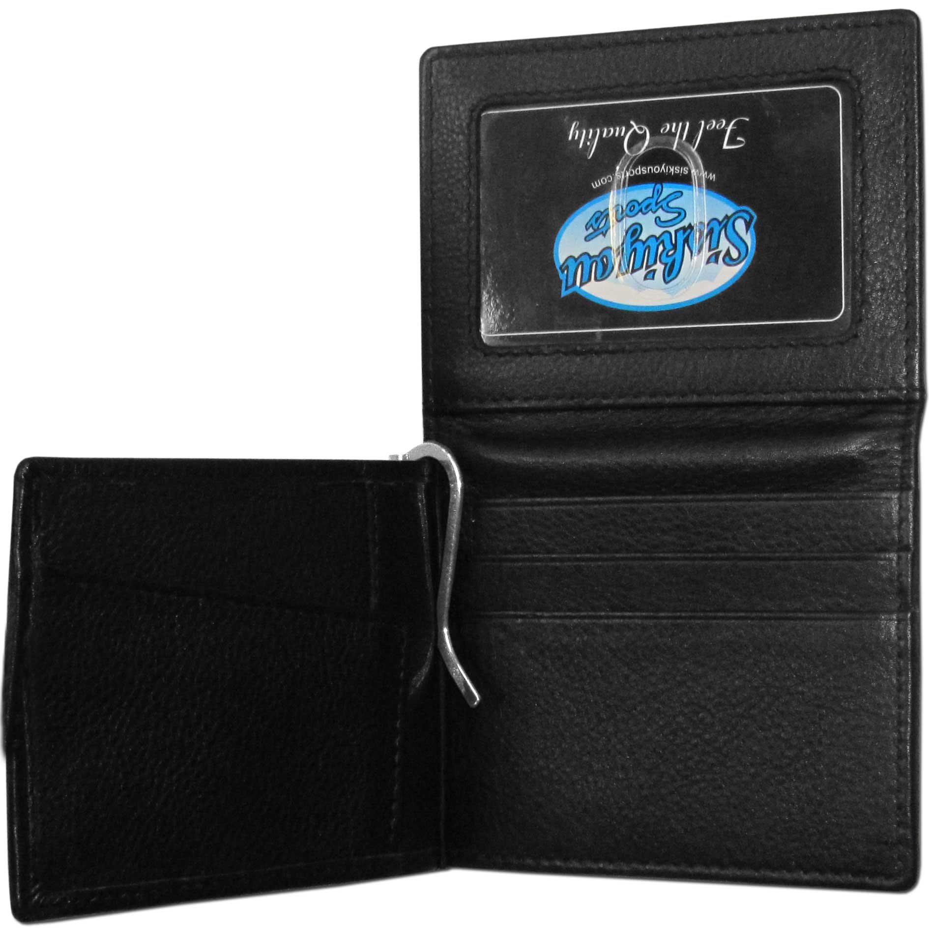 Siskiyou Sports Genuine Leather NFL Bill Clip Wallet - Perfect for Football Games, Tailgating & Everyday Use