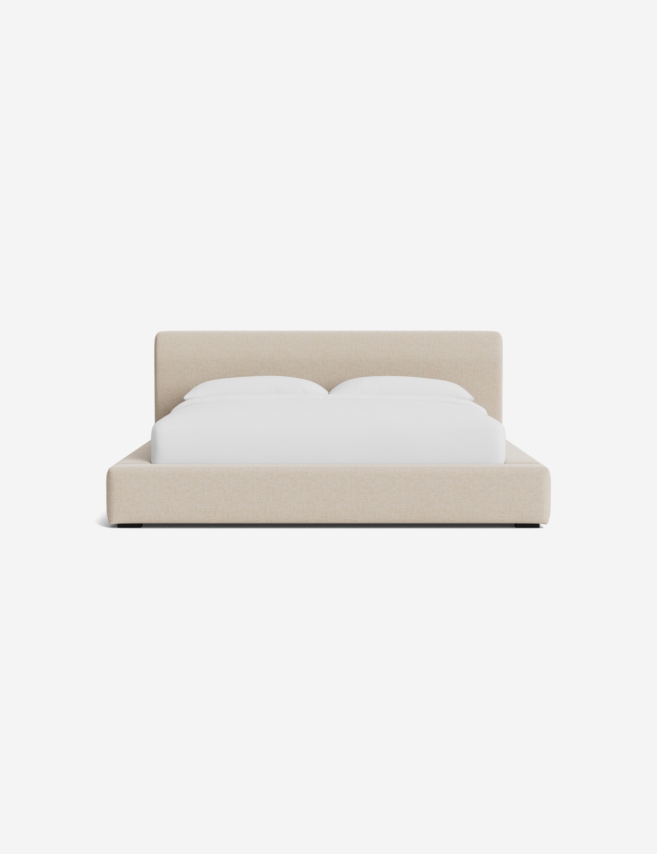 Clayton Platform Bed Frame - Queen Size, Modern Minimalist Wooden Bed with Sturdy Slat Support - Perfect for Bedroom, Guest Room, or Studio Apartment