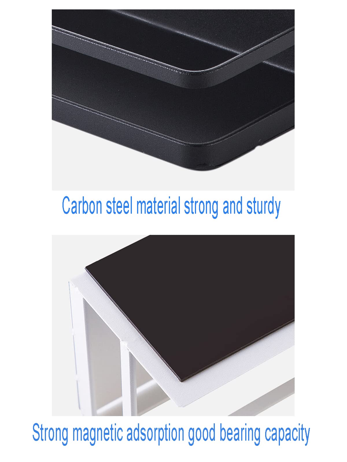 2 Pack Black Magnetic Spice Rack for Refrigerator - Space Saving Kitchen Organizer for Spices, Condiments & Small Items - Perfect for Kitchen, Apartment, Dorm, RV & Office Use