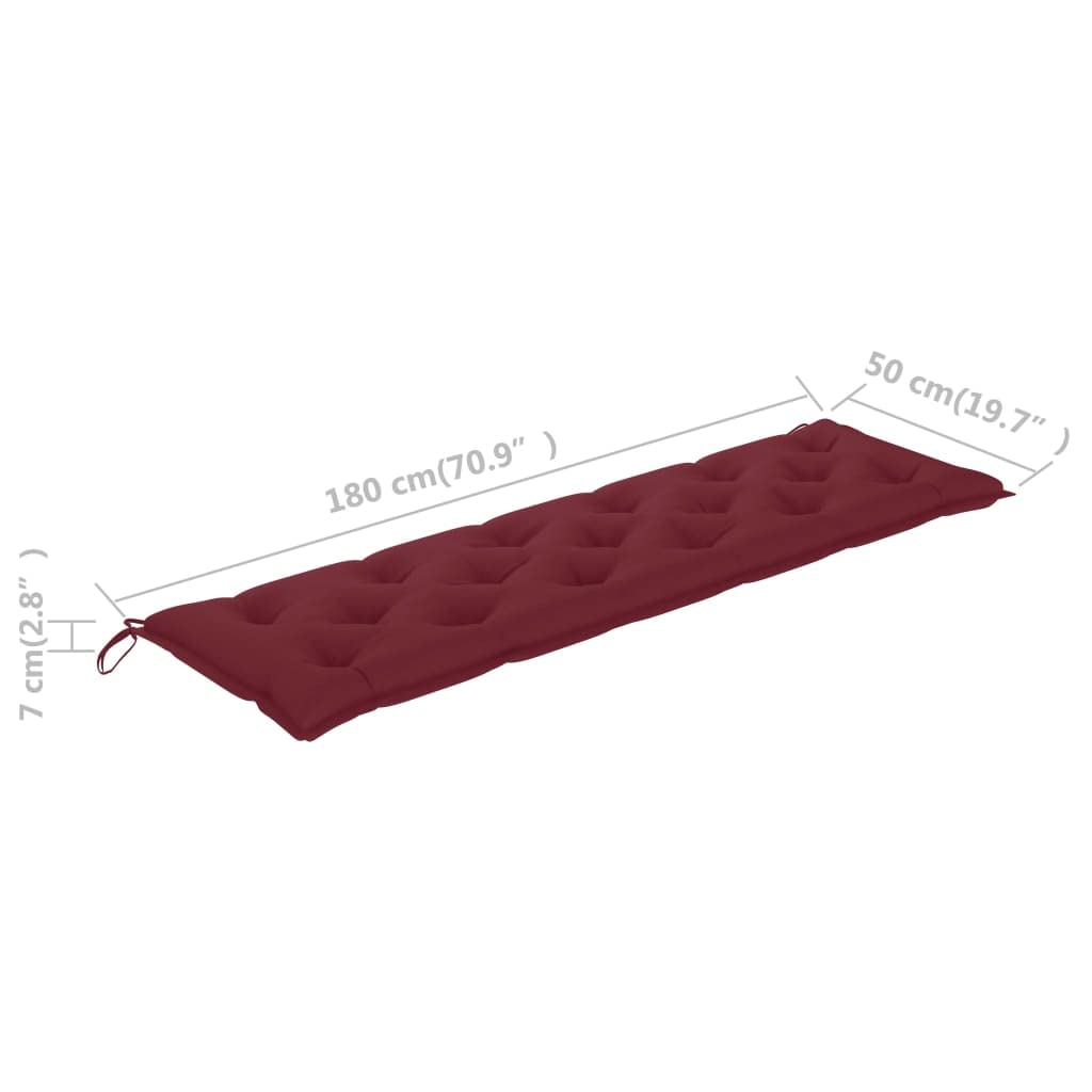 Premium Floor Seating Cushions & Outdoor Swing Cushion - Waterproof Patio Porch Swing Seat Cover for Indoor/Outdoor Use - Wine Red 70.9