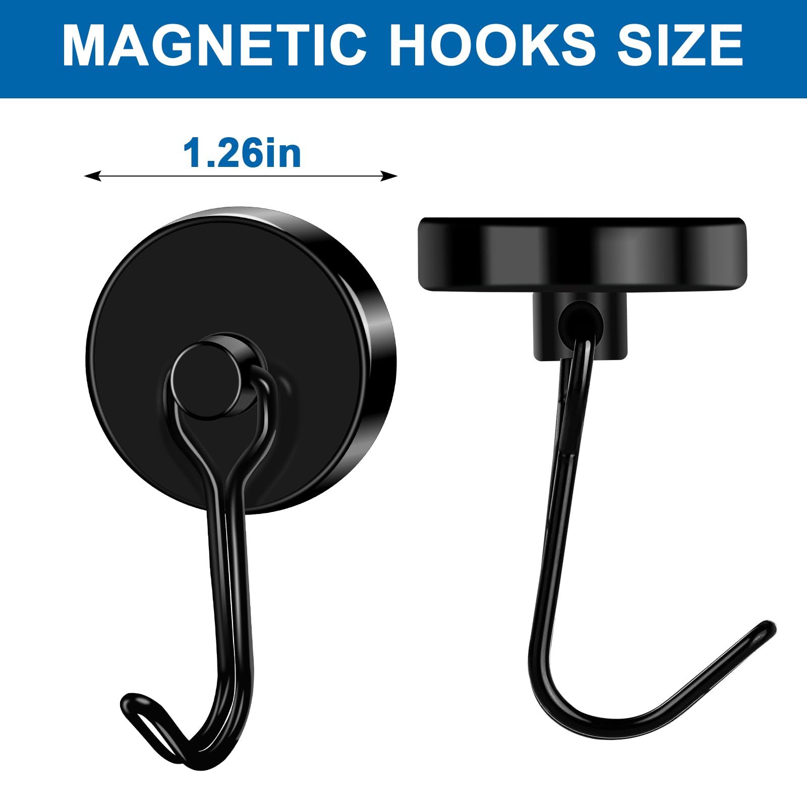 LOVIMAG Magnetic Hooks 3-Pack - Heavy Duty for Garage, Fridge & Travel
