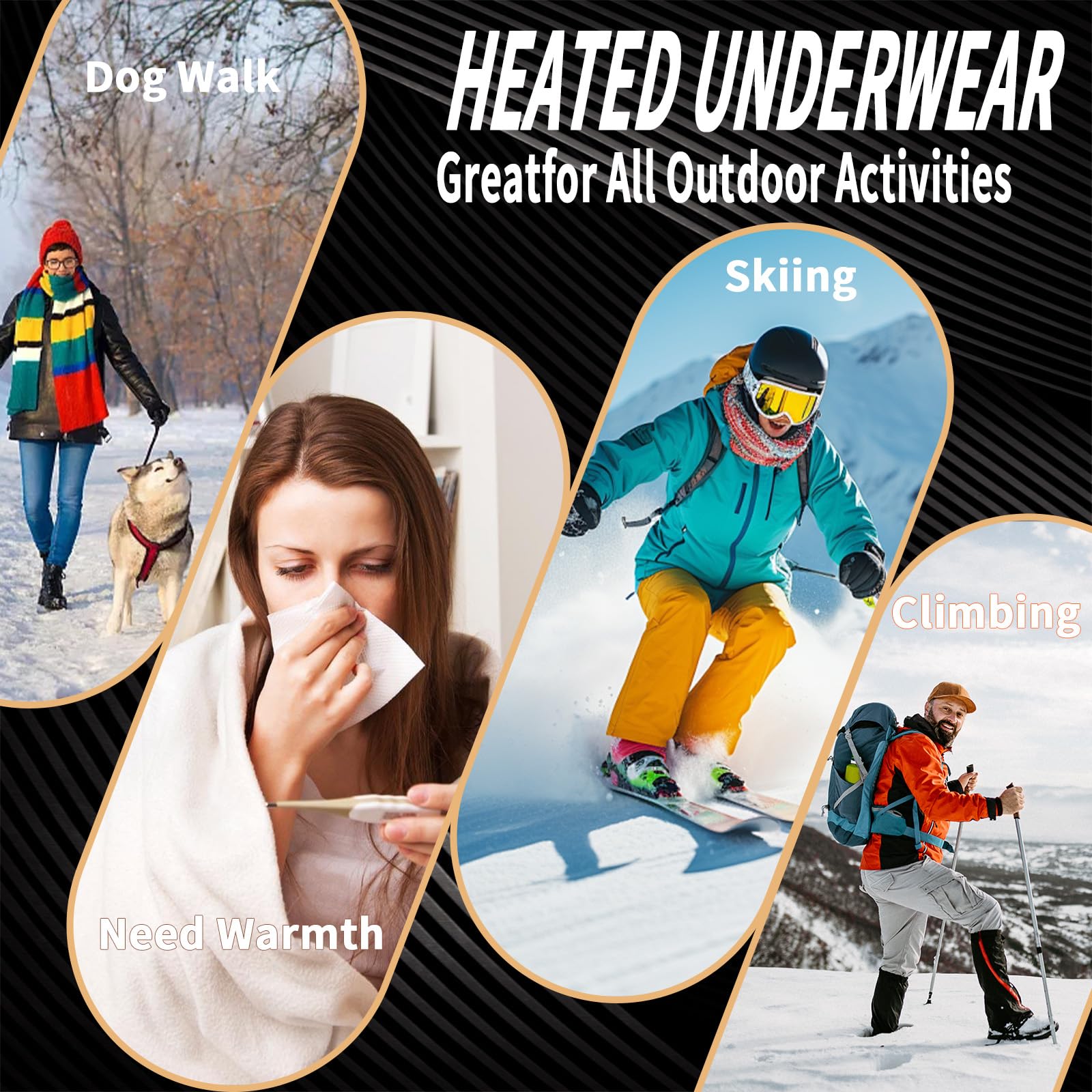 Upgraded Graphene Heated Underwear Set - Fast Warming Electric Thermal Underwear for Men & Women | Energy Efficient Winter Base Layer | Perfect for Skiing, Hiking & Outdoor Activities