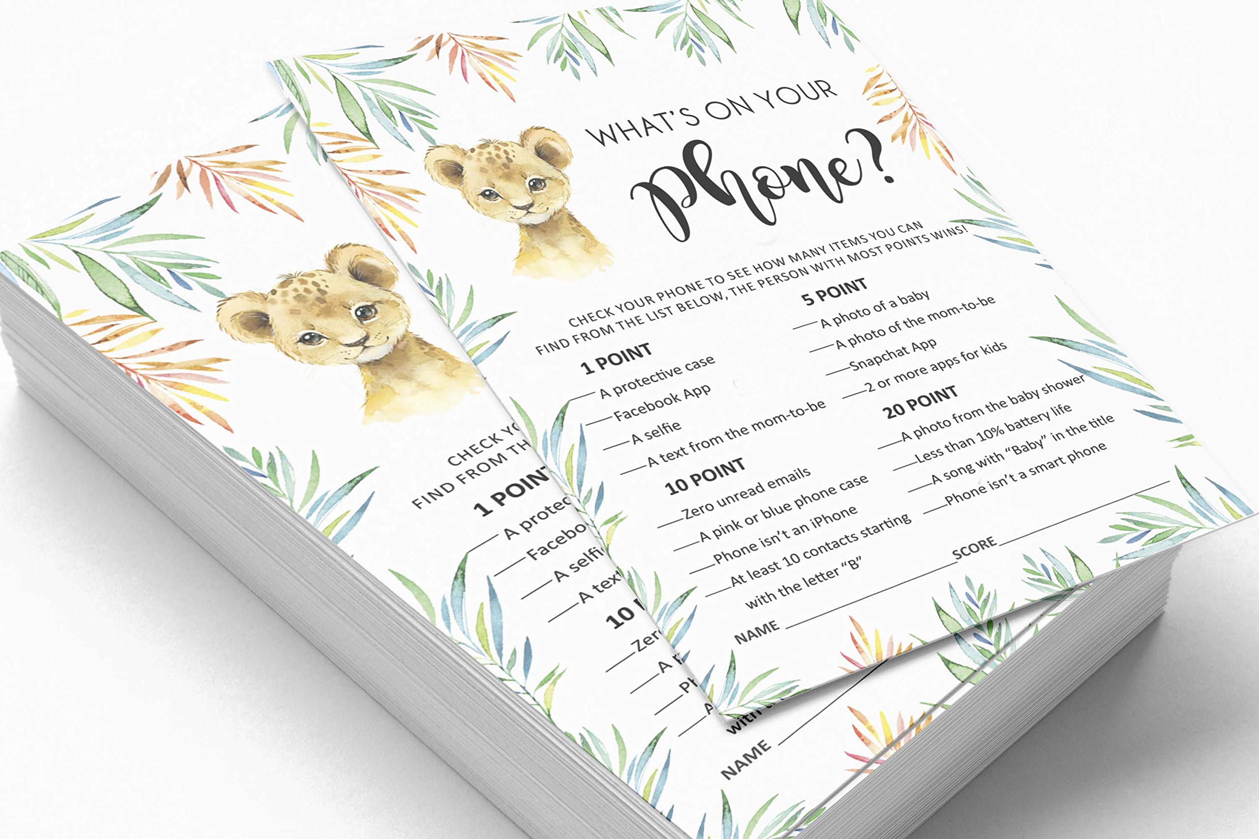 50-Pack Baby Shower Game Cards - 