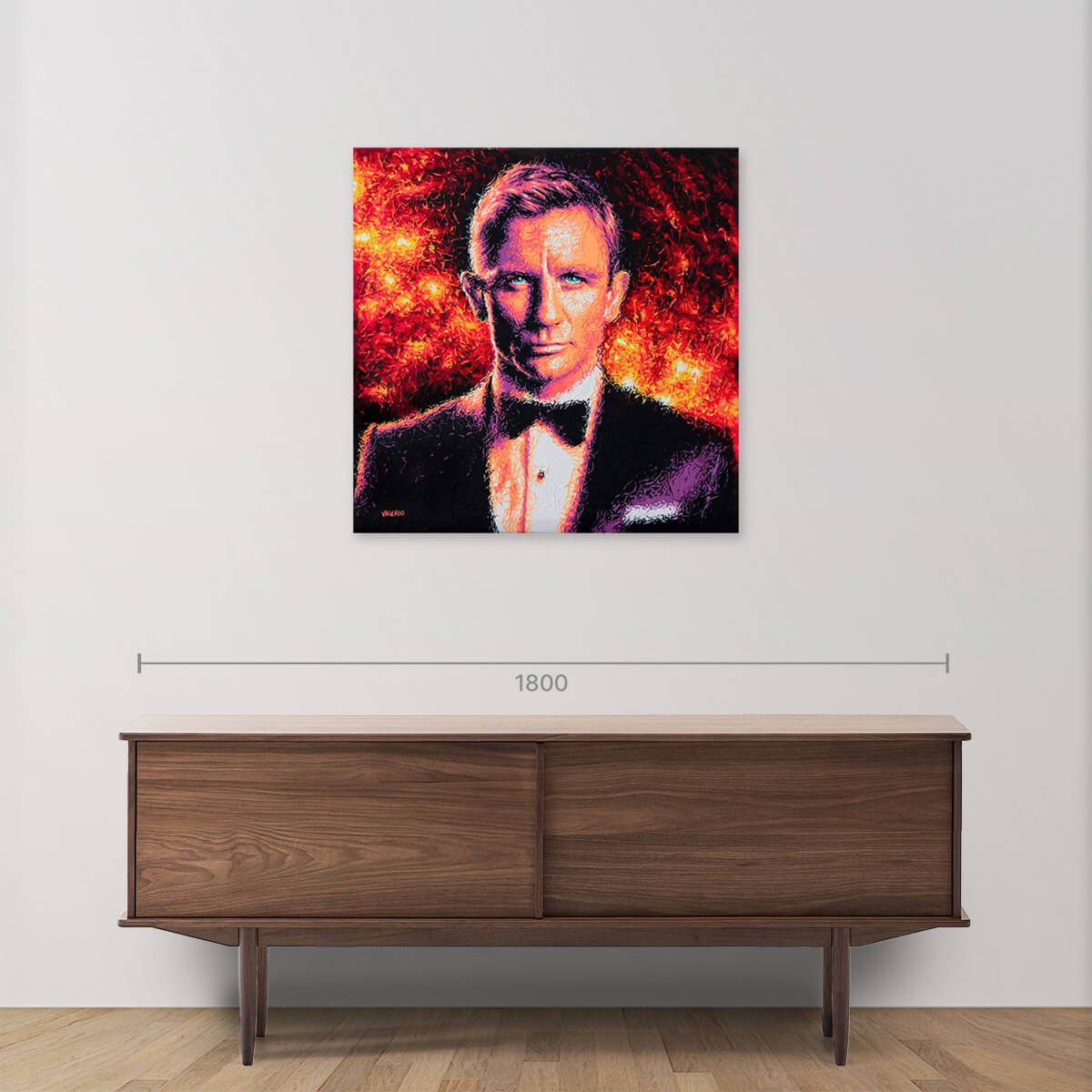 Daniel Craig Mixed Technique Art Print - Premium Canvas Wall Decor for Home & Office - Perfect for Movie Fans & James Bond Collectors