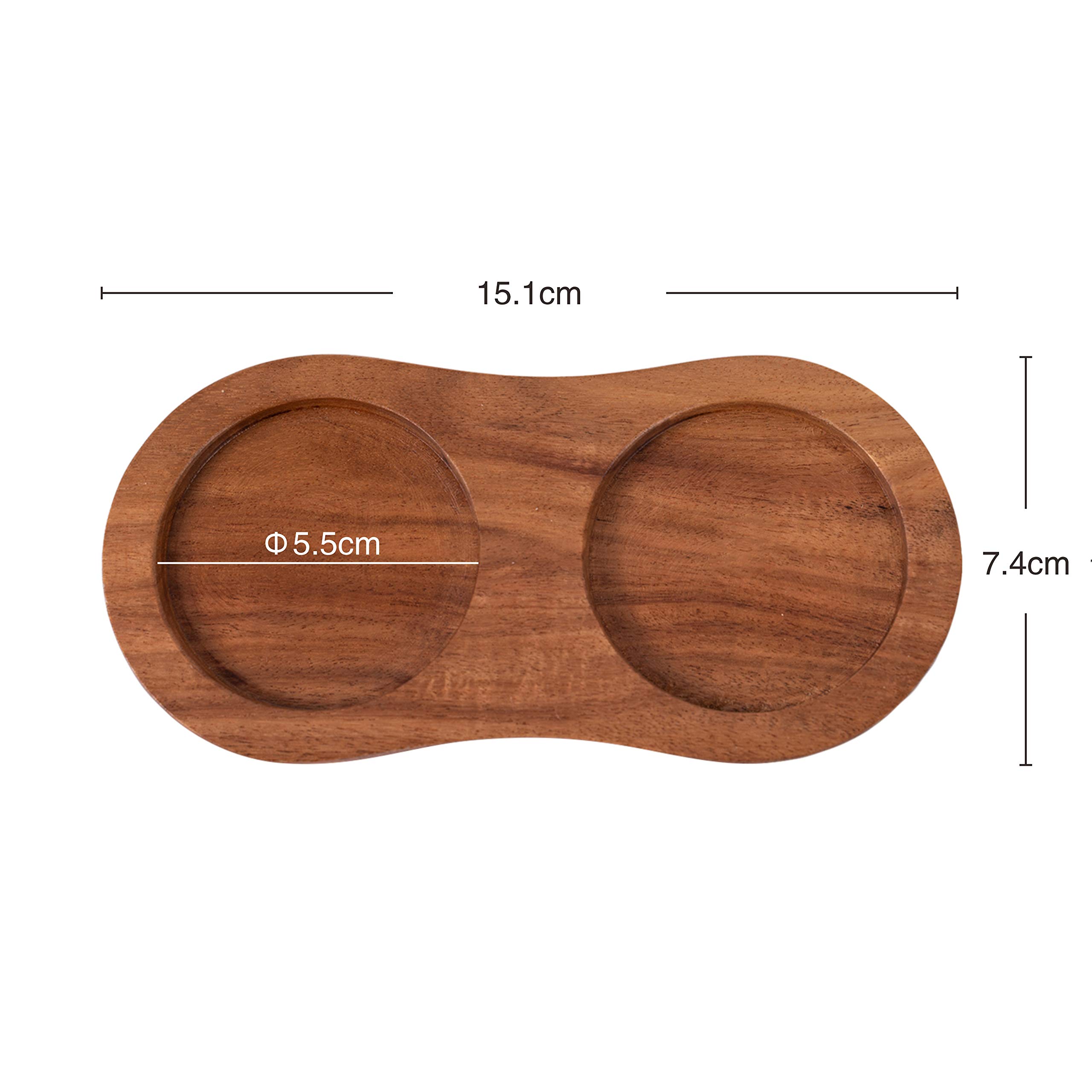 Premium Acacia Wood Salt and Pepper Mill Tray - 5.5cm Inner Diameter (2.17