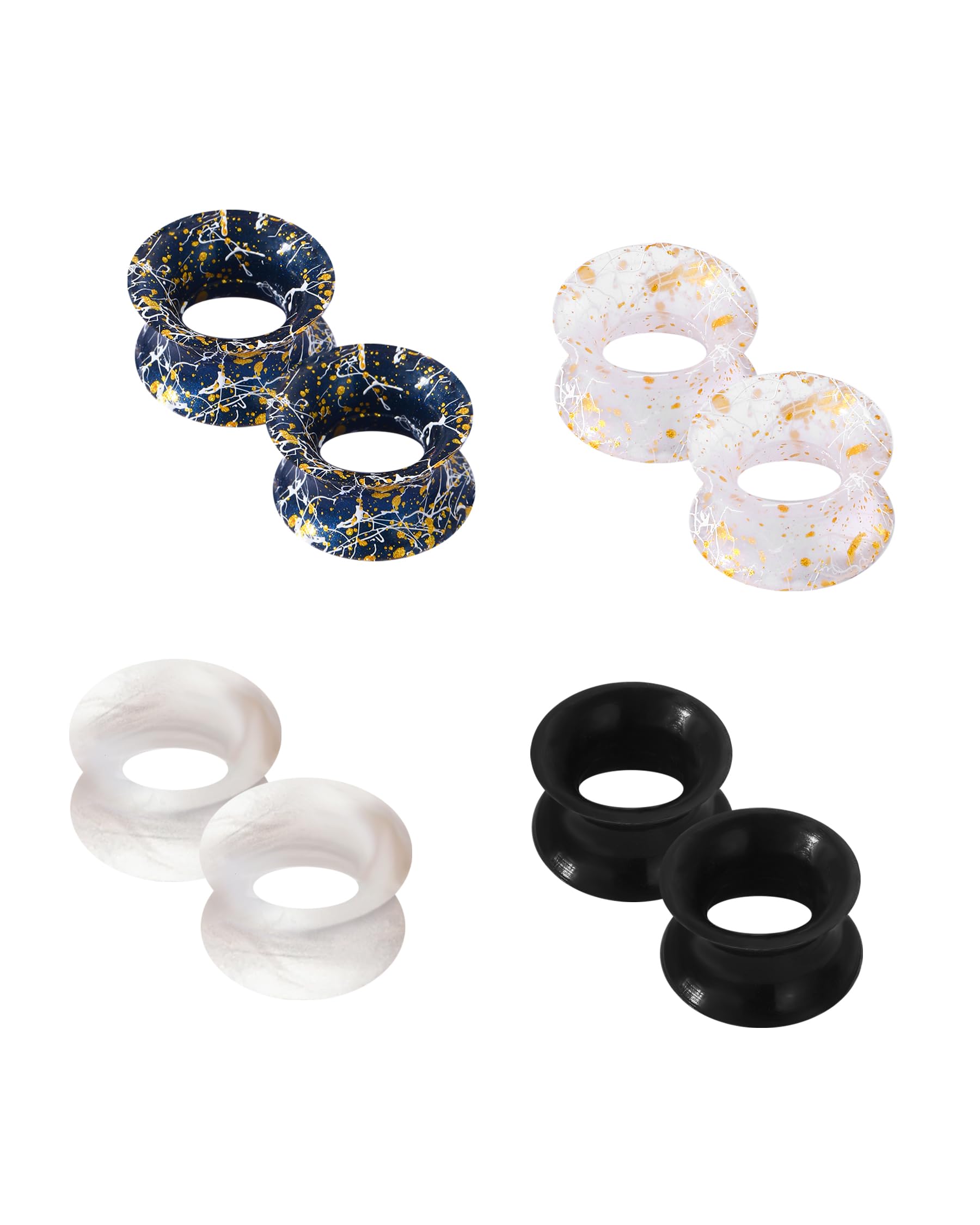 COCHARM 8PCS Soft Flexible Silicone Ear Gauges - Double Flared Tunnels & Plugs (0g, 00g, 1/2 Inch) - Vibrant Colored Silicone Earrings for Stretching & Style | Perfect for Everyday Wear, Parties & Alternative Fashion