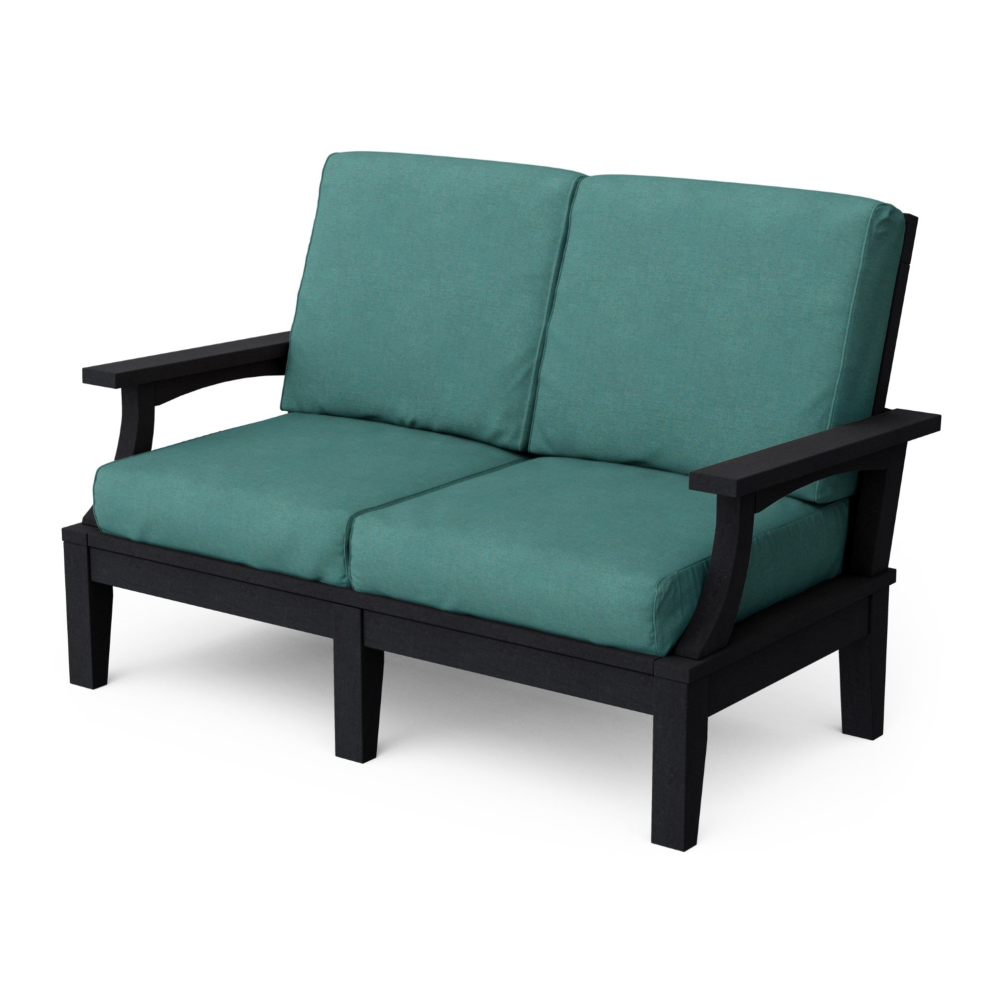 Heritage Deep Seating Love Seat Cushioned Sofa - Outdoor Patio Furniture for Garden, Poolside & Backyard Relaxation