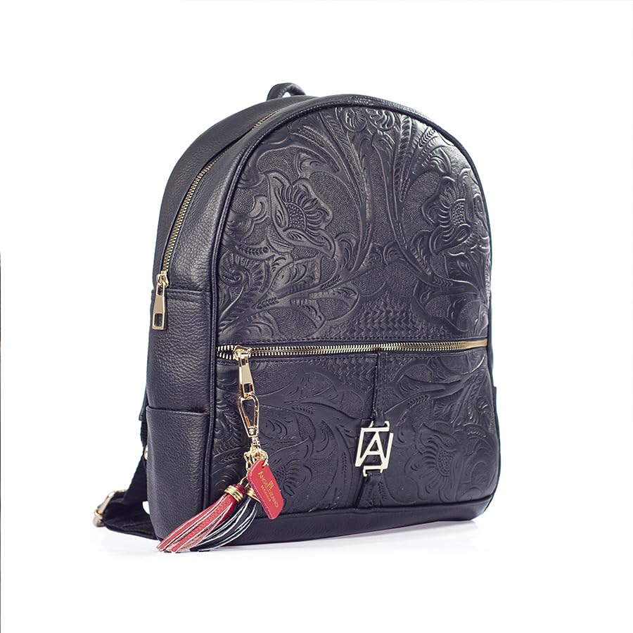 Handcrafted Leather Backpack for Women - Chiapas Model with Chiseled Engraving | Stylish & Durable Travel, Work & College Bag