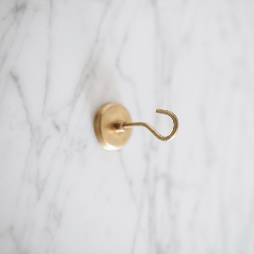 Brass Magnetic Hook - Heavy Duty Wall Hooks for Keys, Towels & Kitchen Utensils - Strong Neodymium Magnets for Home, Office & Garage Organization