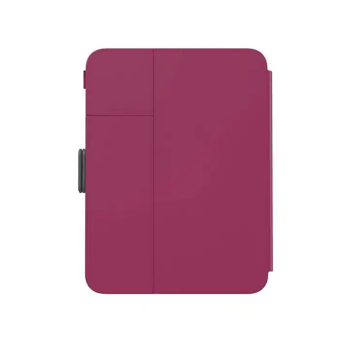 Speck Balance Folio Case for iPad Mini 6 (2021) - Protective Cover with Auto Wake/Sleep, Berry & Gray - Perfect for Work, Travel & School Use