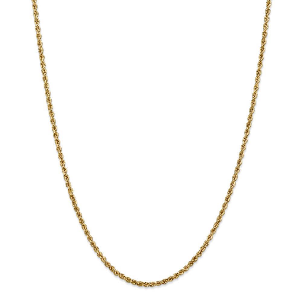 14k Yellow Gold Rope Chain Necklace - Handmade for Elegant Style