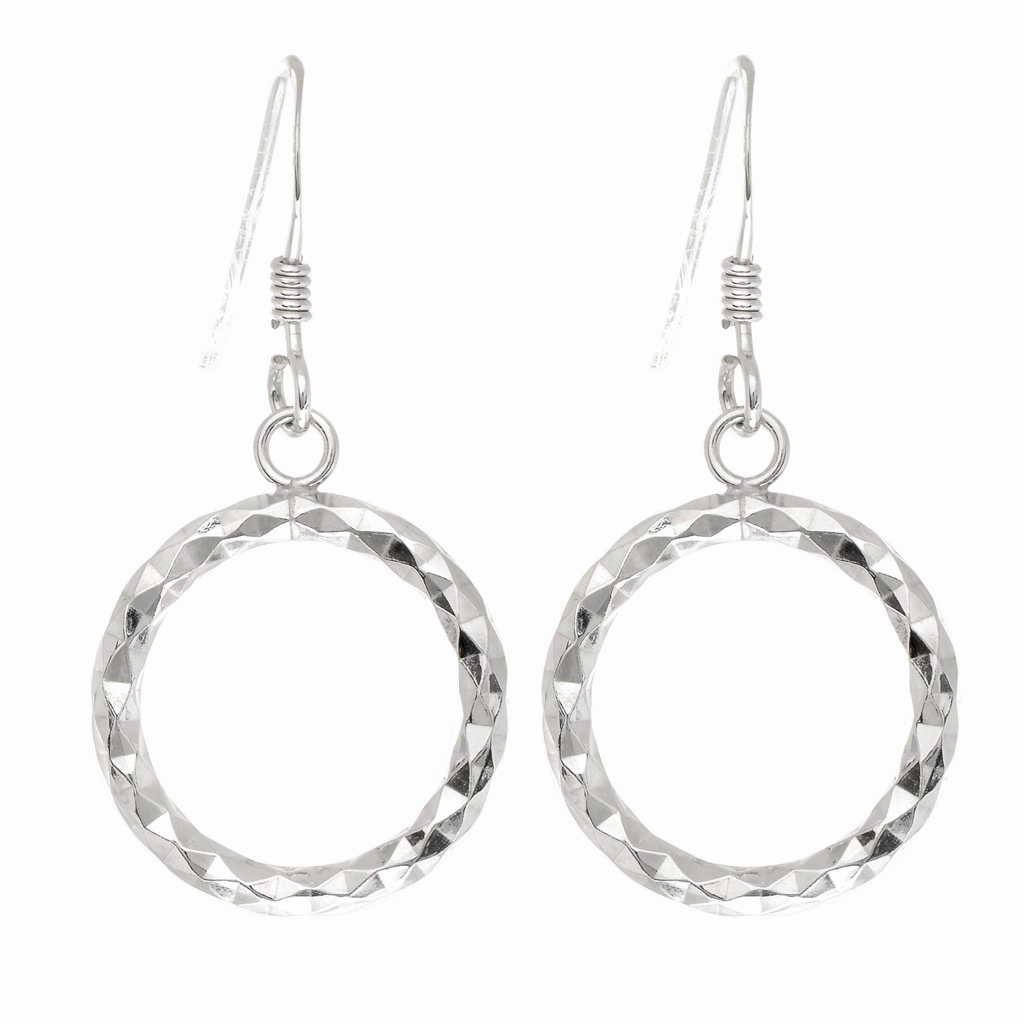Rhodium Plated Silver Diamond Cut Tube Drop Earrings for Women - Elegant Dangling Jewelry for Parties, Weddings & Special Occasions