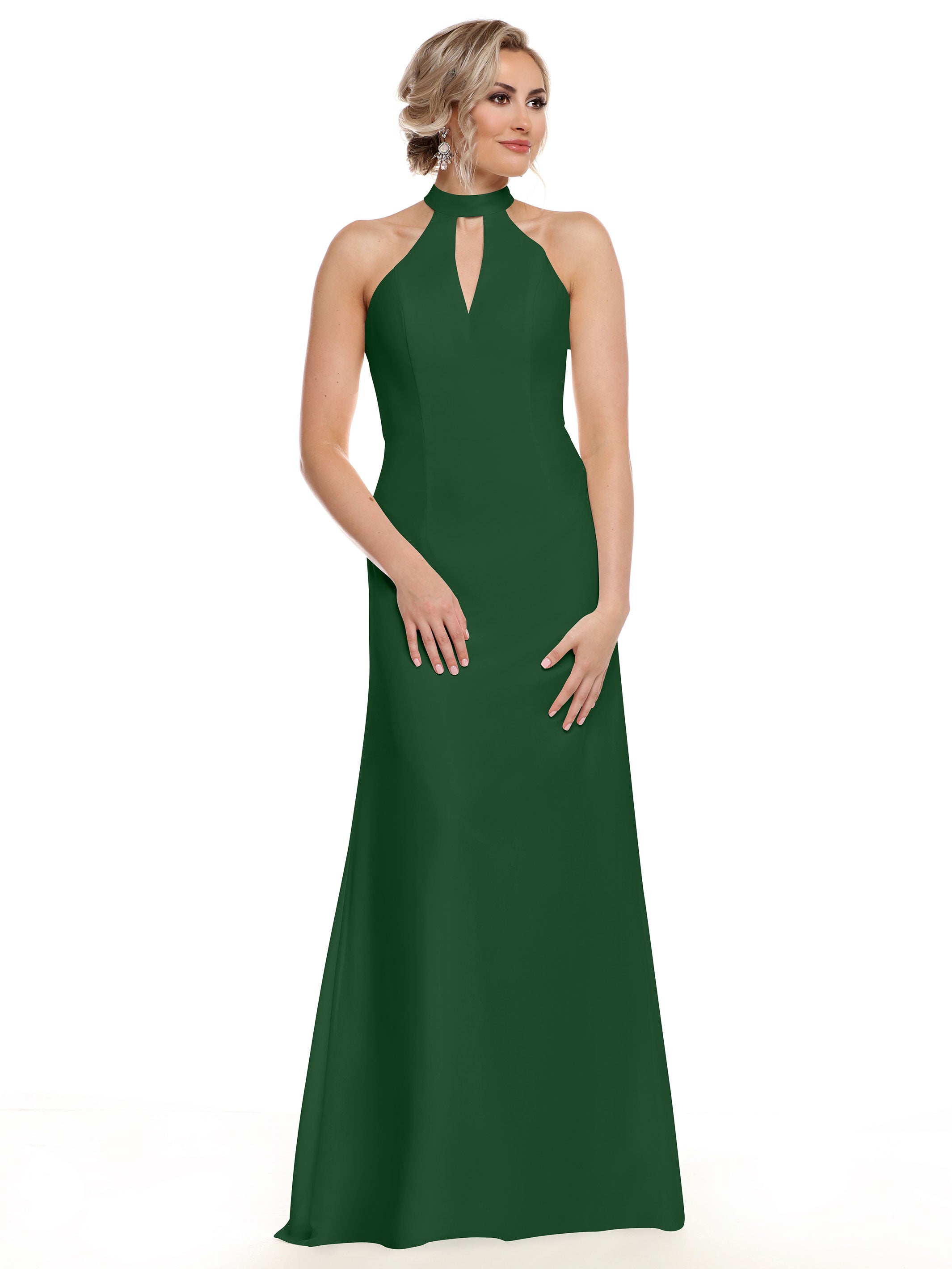 Elegant 80138 Chiffon A-Line Bridesmaid Dress with Keyhole Halter Neckline - Perfect for Weddings, Formal Events & Special Occasions