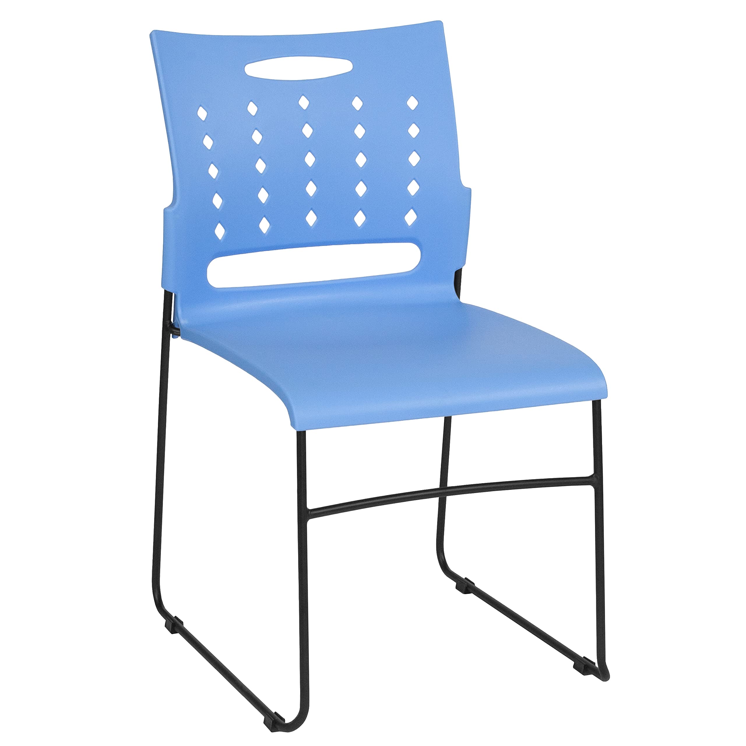 Flash Furniture 5-Pack HERCULES Series 881 lb. Capacity Blue Sled Base Stackable Chairs with Air-Vent Back - Perfect for Classrooms, Events & Office Use