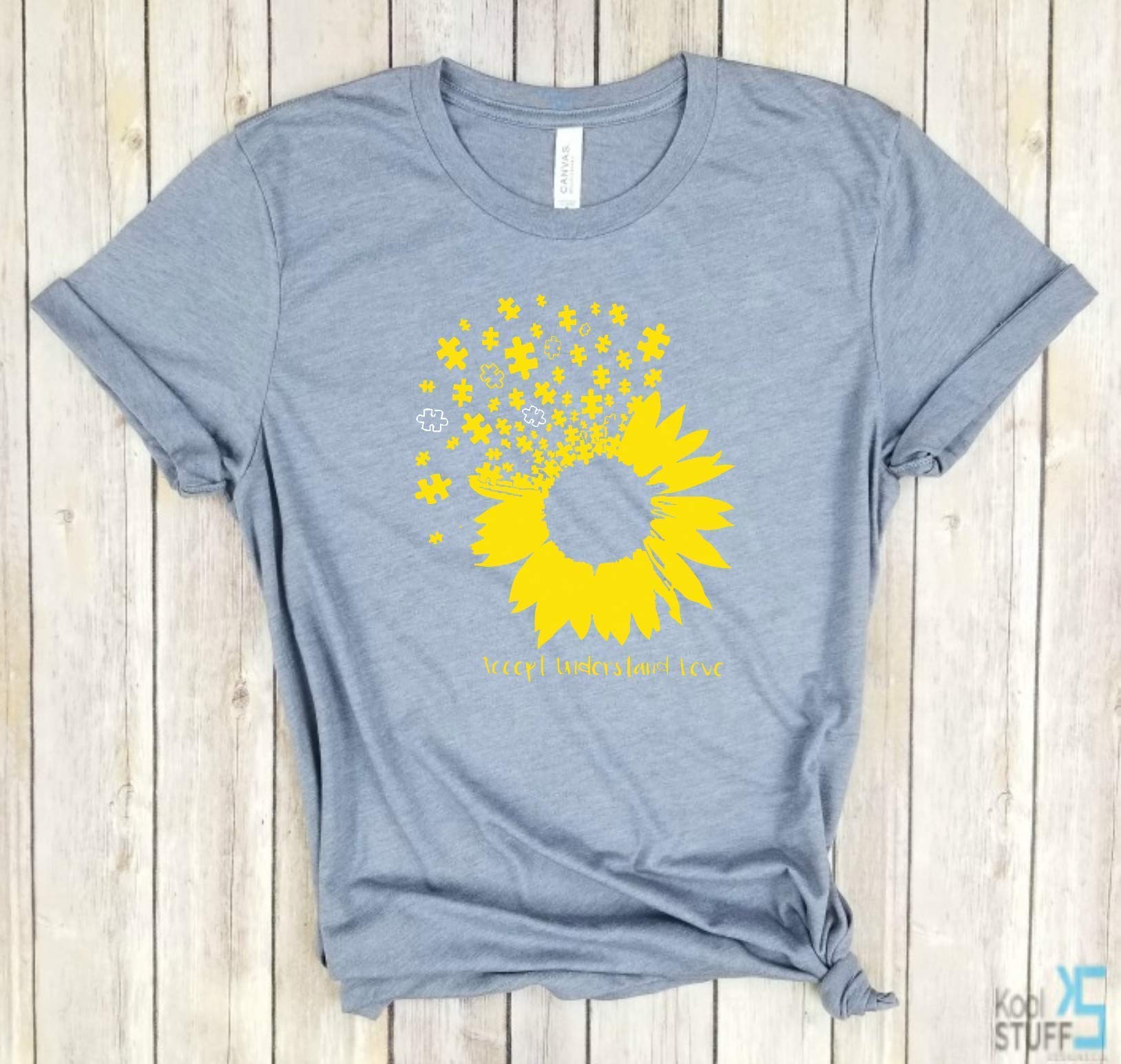 Autism Awareness Sunflower Puzzle T-Shirt for Moms & Teachers - Support Puzzle Piece Design for Autism Moms, Educators & Advocates - Perfect for Awareness Events, Fundraisers & Daily Wear