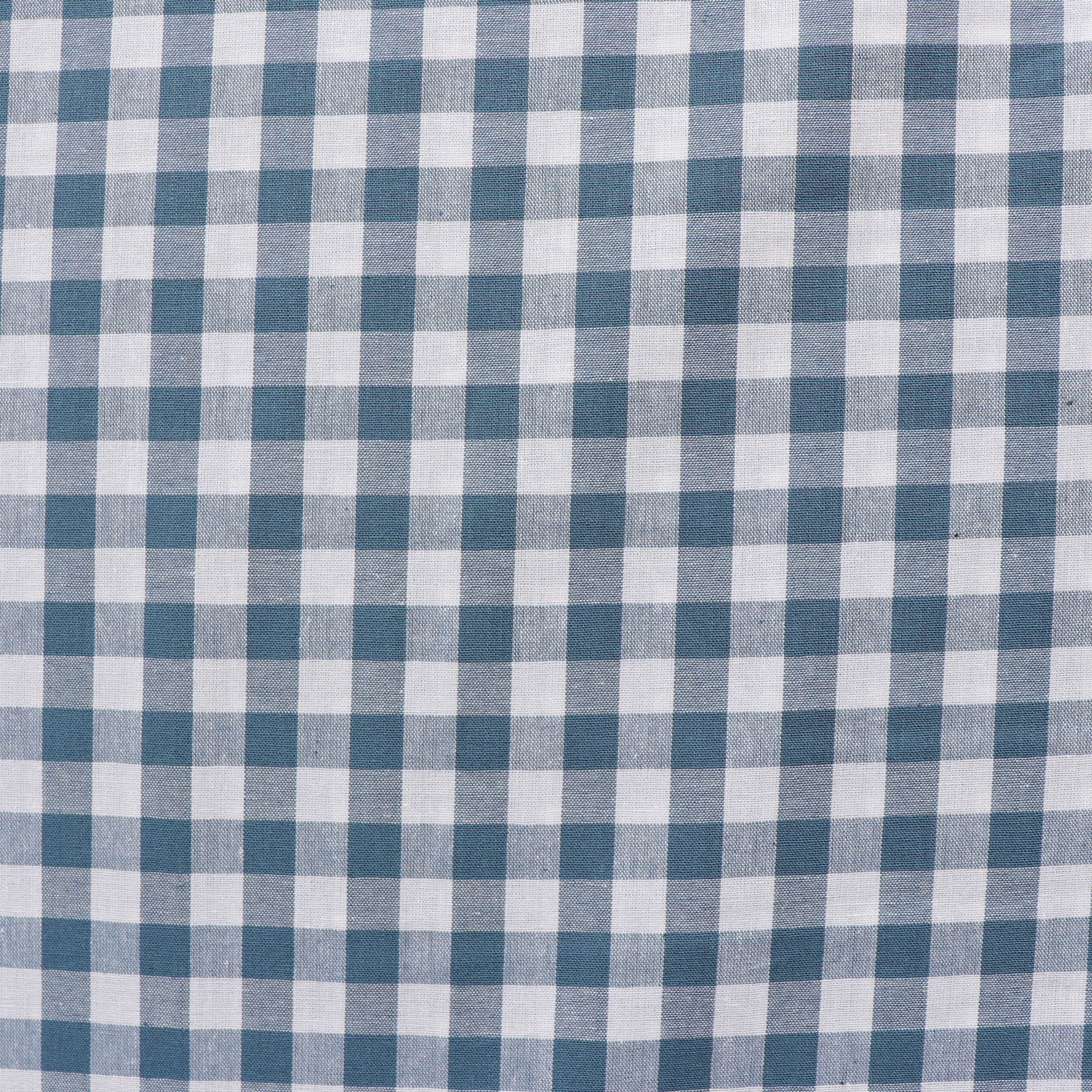 Gingham Yarn-Dyed Cotton Fabric - Steel Blue Checkered Textile for Clothing, Home Decor & DIY Crafts