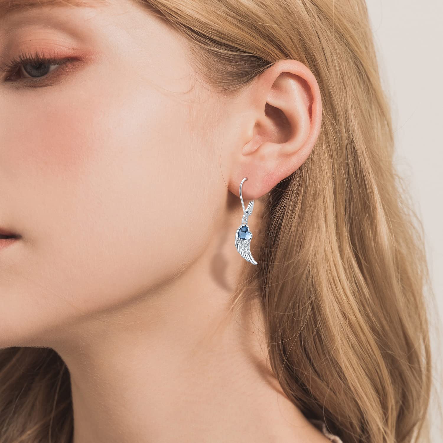 925 Sterling Silver Angel Wing Earrings for Women - Elegant Dangle Lever Back Earrings - Perfect Jewelry Gift for Birthday, Anniversary & Special Occasions