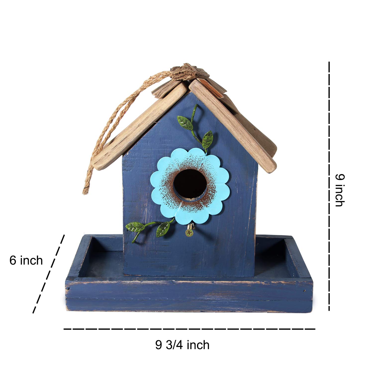 **Handcrafted Wooden Bird Feeder House for Outdoor Hanging - Bluebird House Feeder Hut - Perfect for Garden, Backyard & Bird Watching**