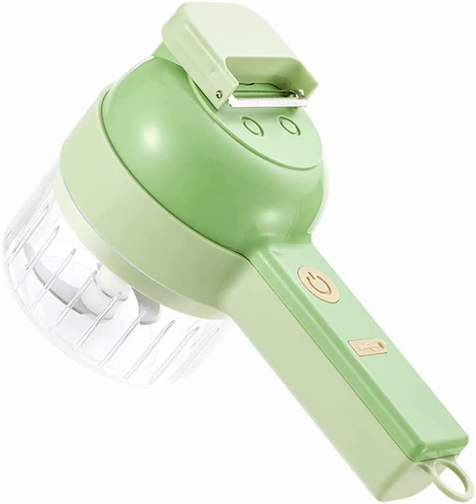 Duratione 4-in-1 Wireless Electric Vegetable Cutter & Grinder - Mini Handheld Garlic Masher, Slicer & Dicer for Kitchen - Perfect for Chopping Onions, Mincing Garlic & Preparing Salads