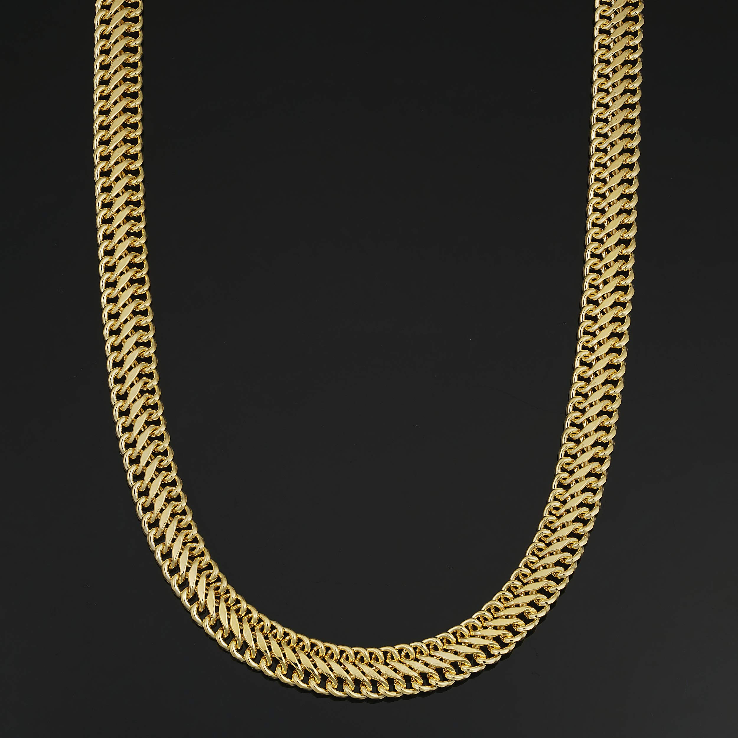 14K Yellow Gold Filled 9mm Saduza Statement Necklace for Women - Elegant Layering Piece for Date Nights & Special Occasions