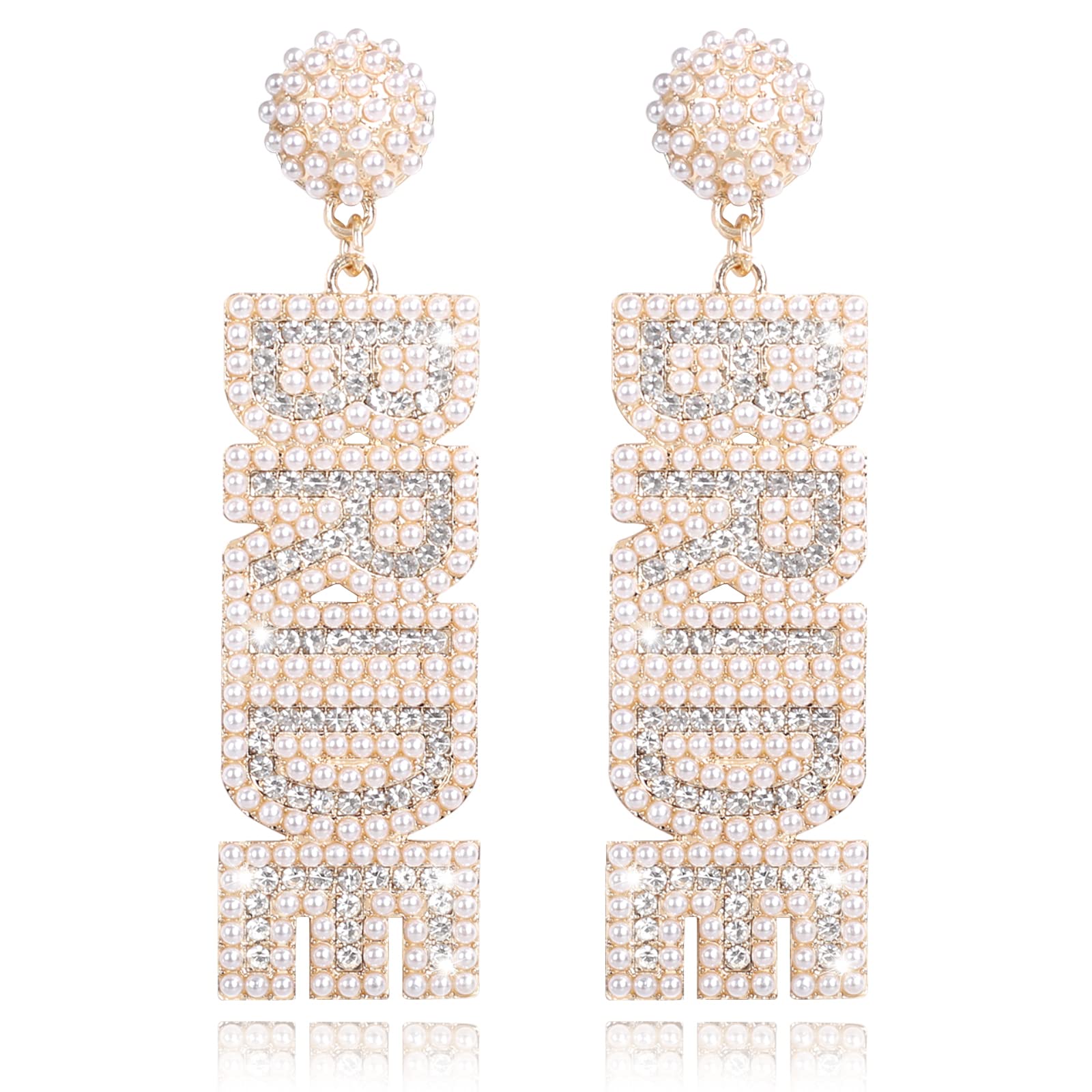 Bride Earrings - Elegant Beaded Wedding Jewelry for Bridesmaids, Bachelorette Party & Bridal Accessories | Perfect Gift for Bride to Be, Wedding Day & Special Occasions