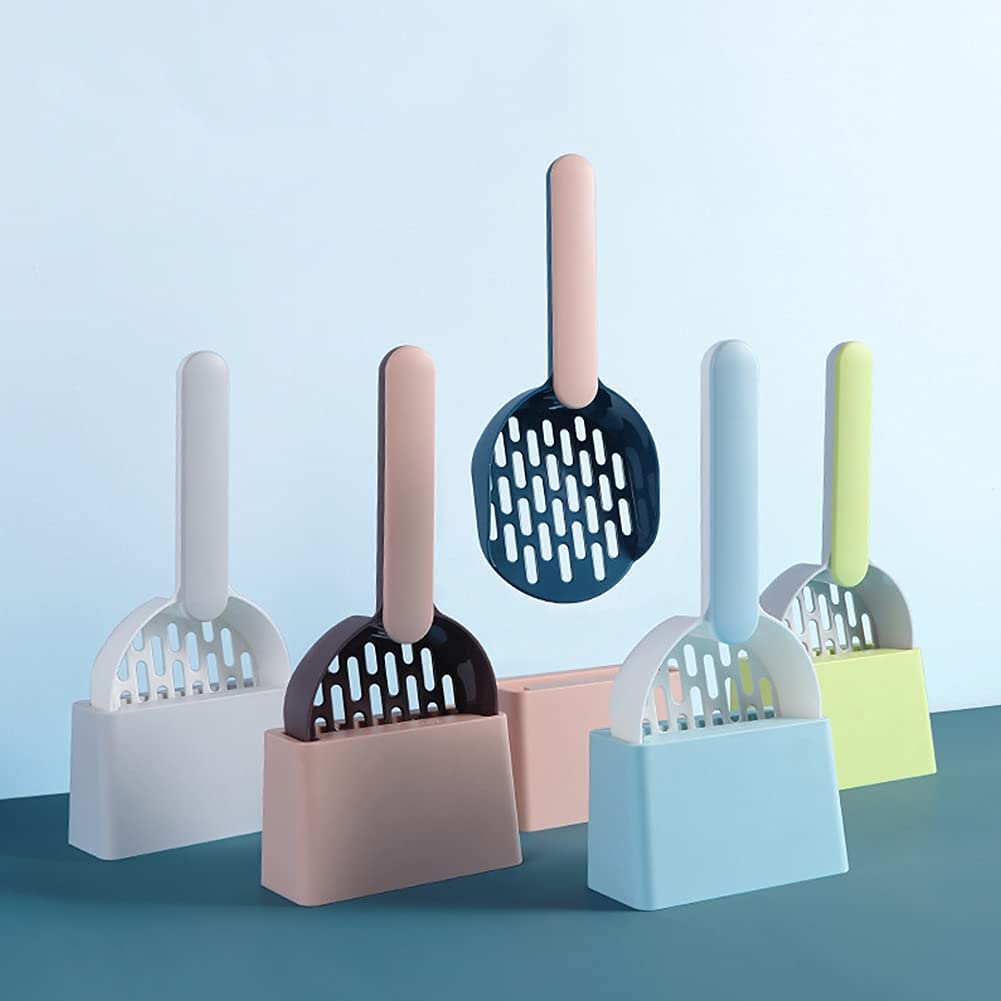 Premium ABS Plastic Cat Litter Scoop - Durable Pet Waste Cleaning Tool with Ergonomic Handle for Easy Litter Box Cleaning (Pink, 1-Pack) - Ideal for Multi-Cat Households & Odor Control