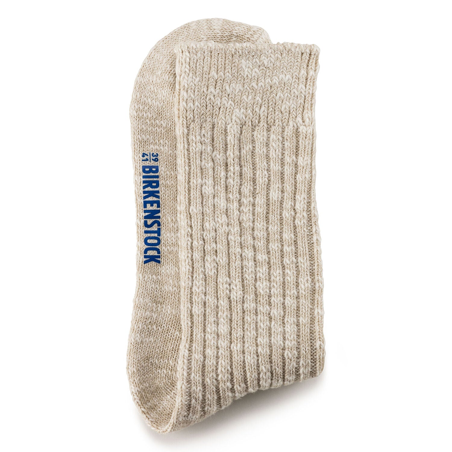 Birkenstock Women's Cotton Slub Socks - Beige & White Crew Socks for Comfort & Style - Perfect for Casual Wear, Home & Outdoor Activities