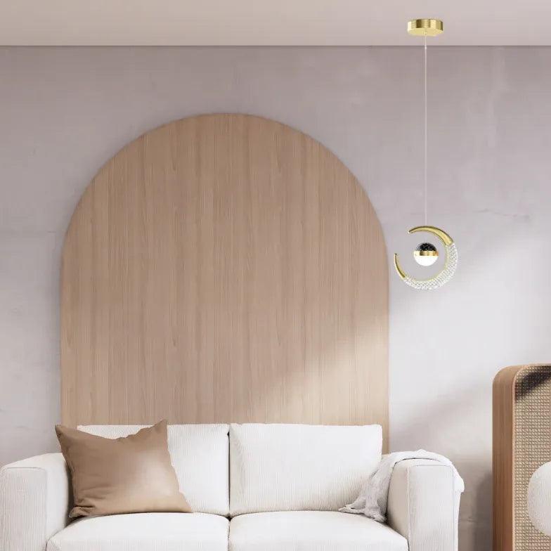 Crystal LED Pendant Light - Elegant Ring Chandelier for Dining Room, Bedroom, or Living Room Decor