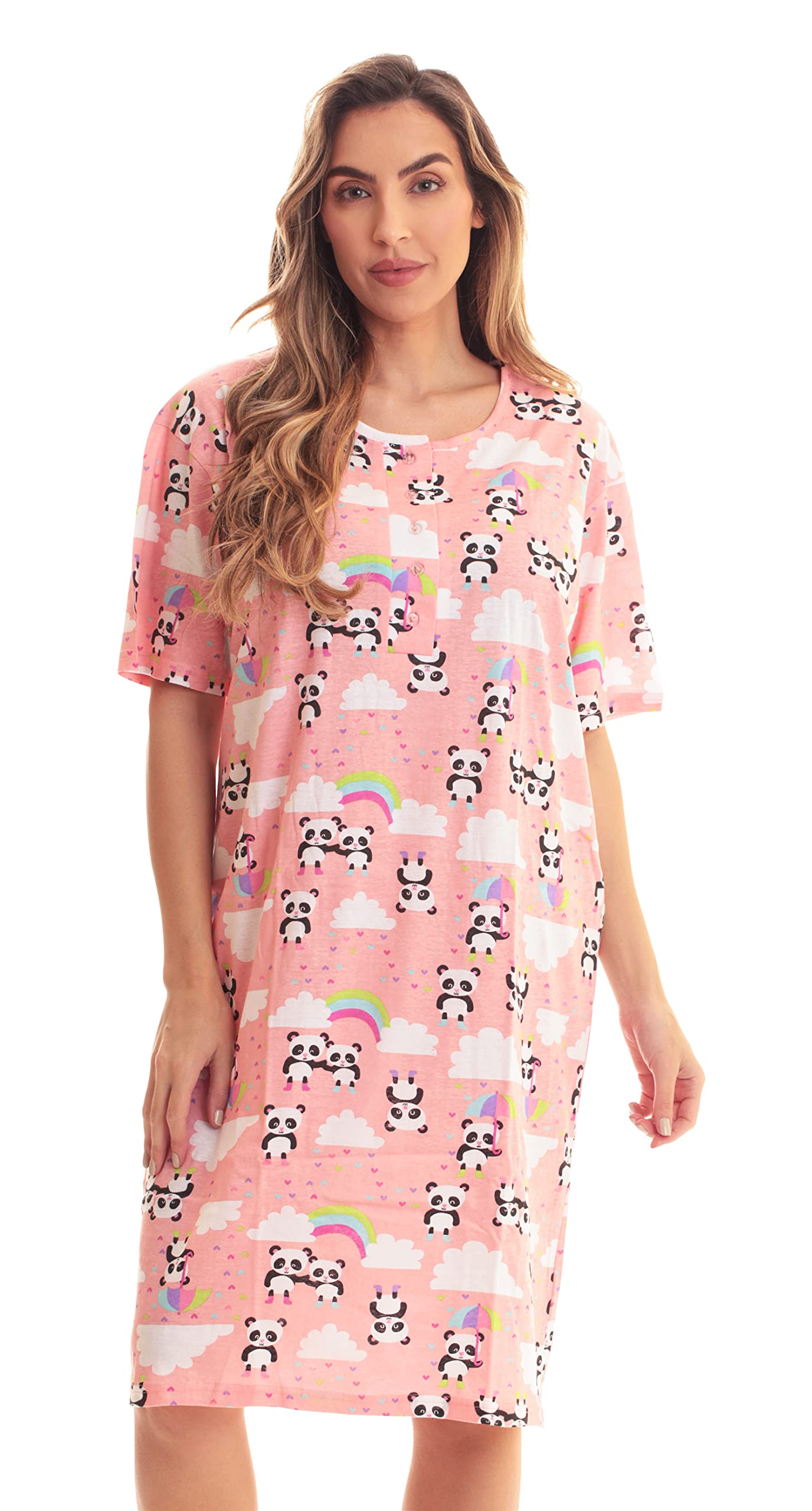 Just Love Women's Short Sleeve Nightgown Sleep Dress - Soft Comfortable Sleepwear for Summer Nights & Lounge Wear