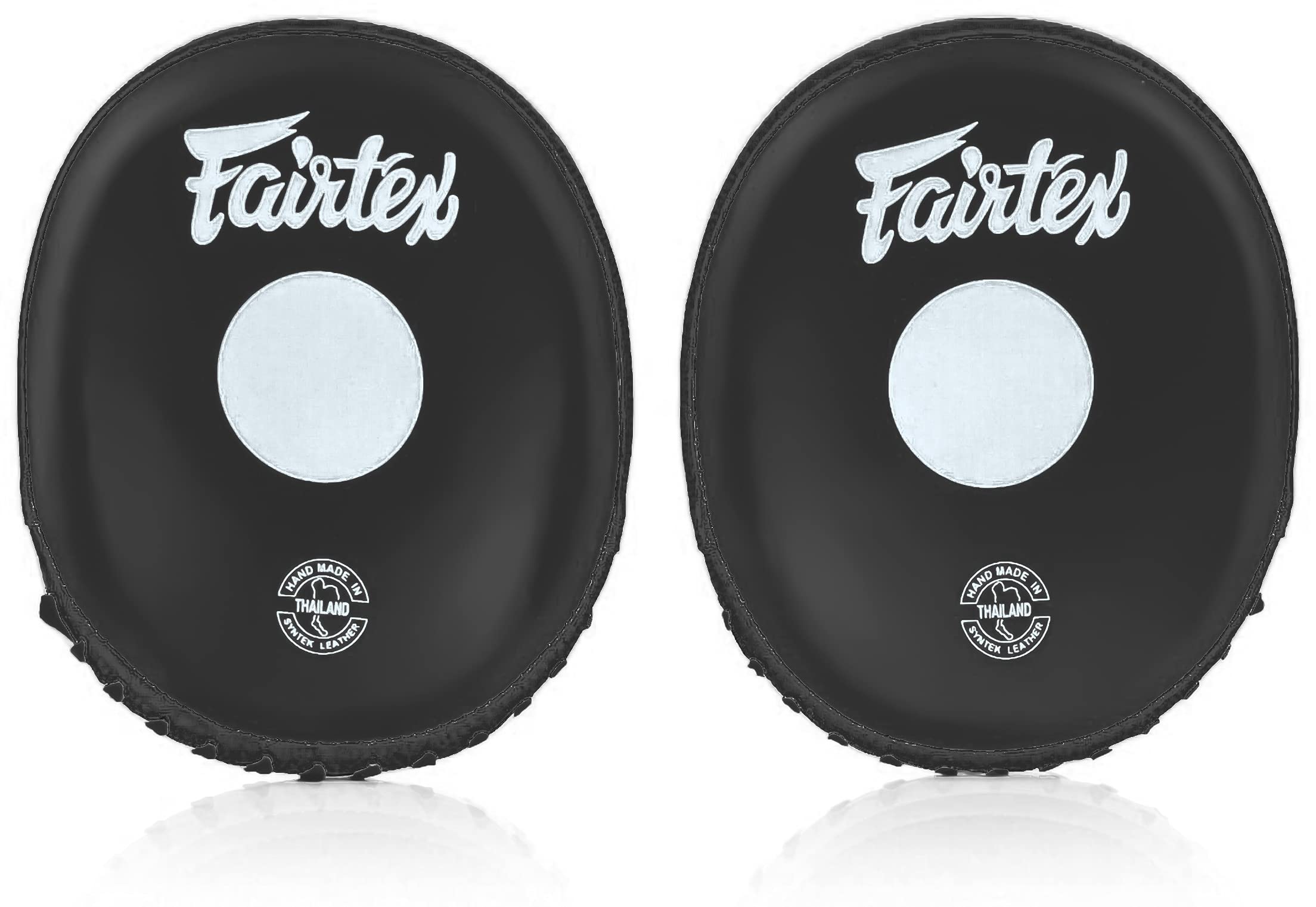 Fairtex FMV15 Muay Thai Boxing Focus Punch Mitts - Premium Syntek Leather Training Mitts for MMA, Kickboxing & Fitness | Lightweight Durable Microfiber with Curved Design for Precision & Shock Absorption | Perfect for Pad Work, Heavy Bag Training & Combat Sports Practice