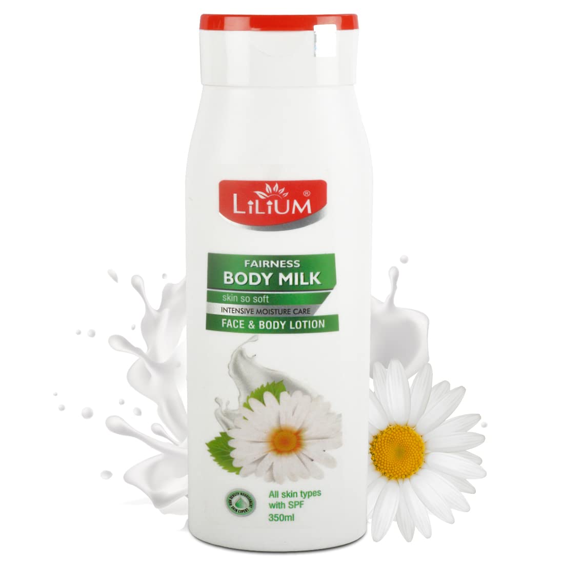 Lilium Fairness Body Milk 350ml - Face & Body Lotion with SPF | Intensive Moisture Care for Soft, Hydrated Skin | Brightening & Non-Greasy Formula for All Skin Types | Perfect for Daily Use, Travel & Sun Protection