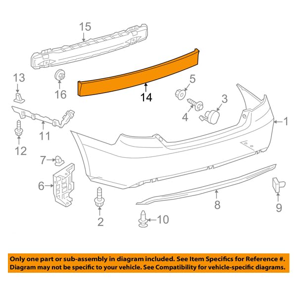 CAPA-Certified Rear Bumper Cover & Impact Absorber for 2015-2017 Toyota Camry 2.5L/3.5L - Perfect Fit Replacement Part for Accident Repair & Collision Protection