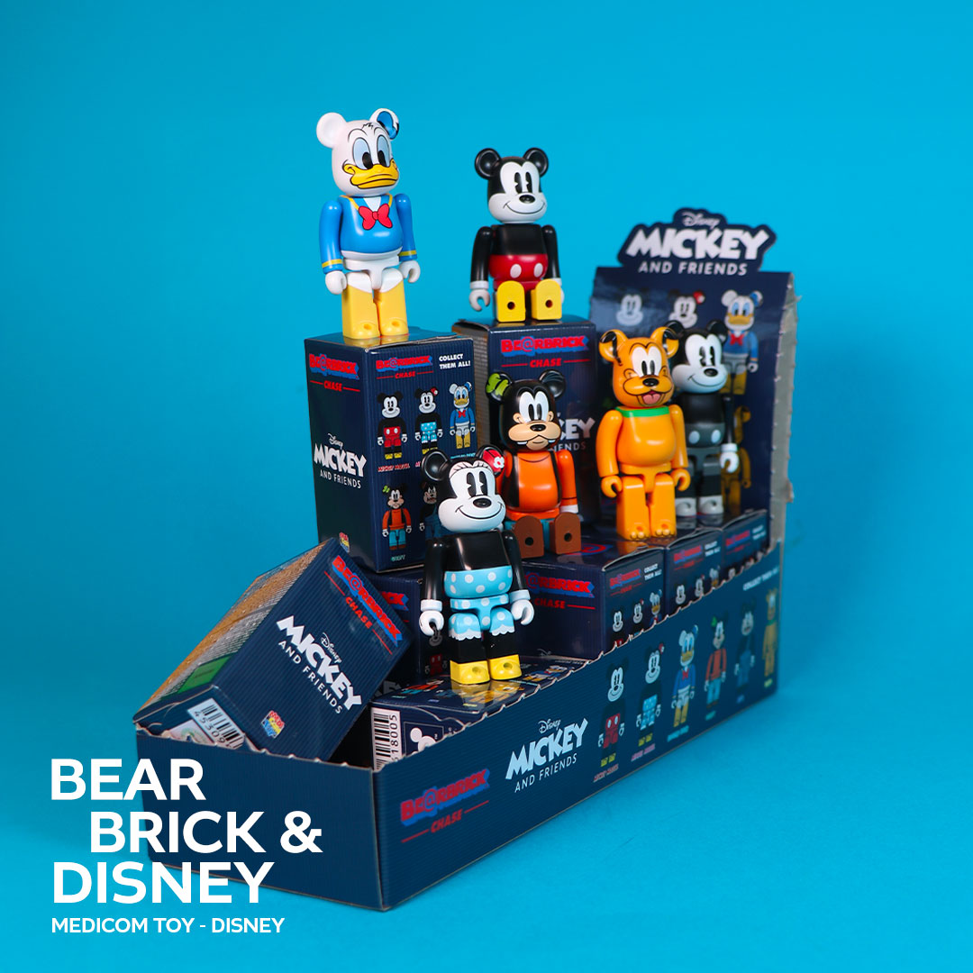 100% Authentic Bearbrick Chase Disney Mickey Mouse & Friends Collectible Figure - Perfect for Home Display, Office Decor, and Gift Giving