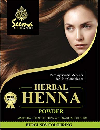 Seema Herbal Henna Powder with Burgundy Color - 900g Pack | Natural Hair Dye for DIY Hair Coloring, Tattoos & Mehndi Designs