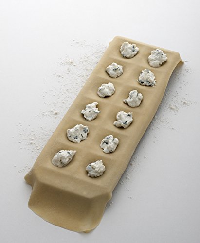 Paderno World Cuisine 12-Piece Ravioli Maker Set with Rolling Pin - Stainless Steel Pasta Press & Dough Cutter - Perfect for Homemade Italian Pasta, Dumplings & Pastry Making