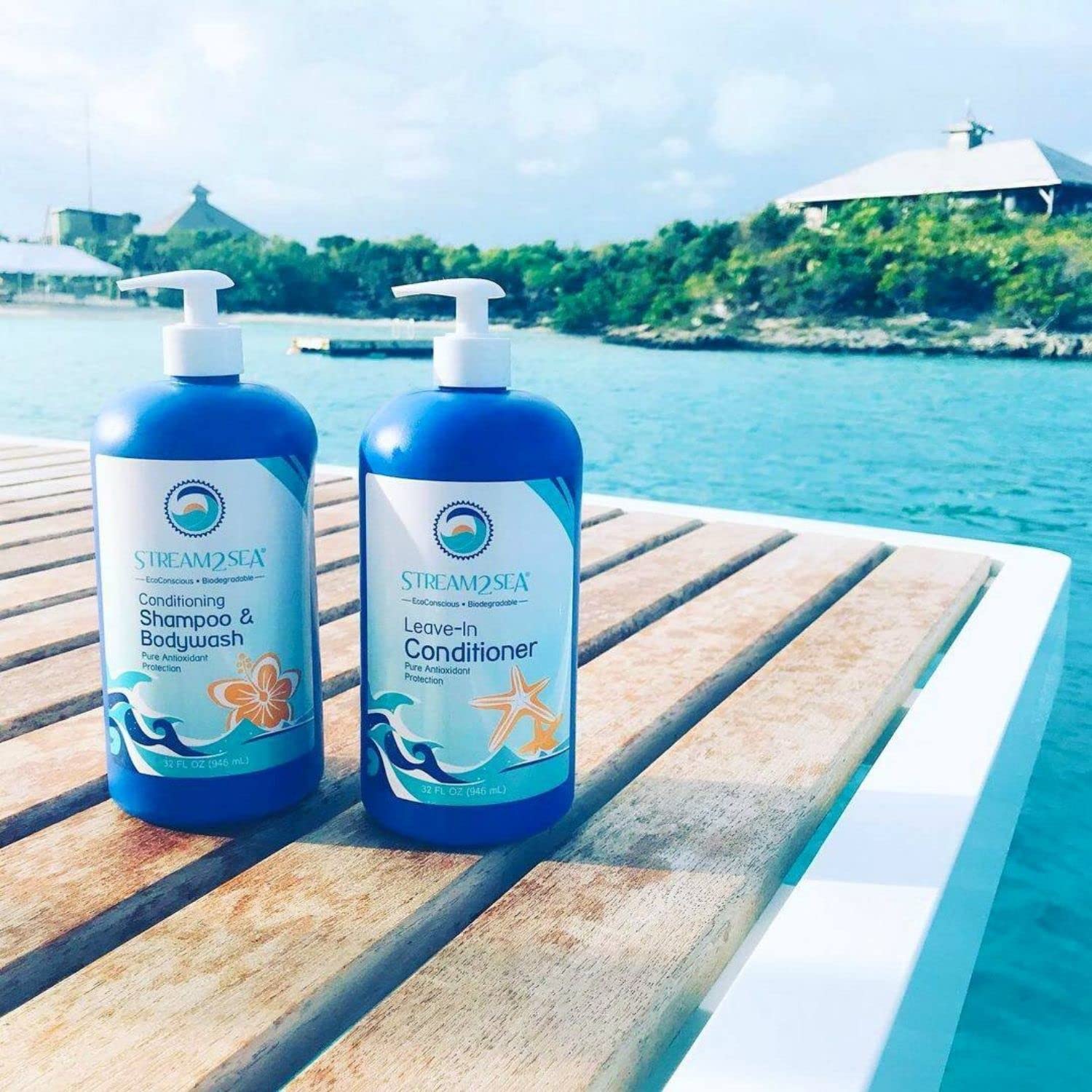 STREAM 2 SEA 3-in-1 Shampoo, Body Wash & Conditioner | Reef Safe, All Natural & Organic | Sulfate & Paraben Free | 32 oz | Perfect for Camping, Travel & Outdoor Adventures | Gentle Skin & Hair Care for Men & Women