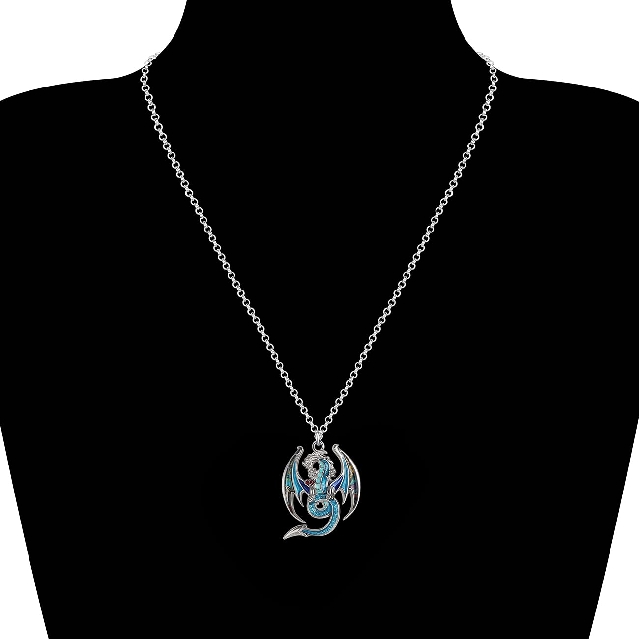 DOWAY Cute Dragon Necklace for Women - Fantasy Dragon Pendant Jewelry Gift for Girls, Birthday, Christmas, Cosplay & Fantasy Lovers