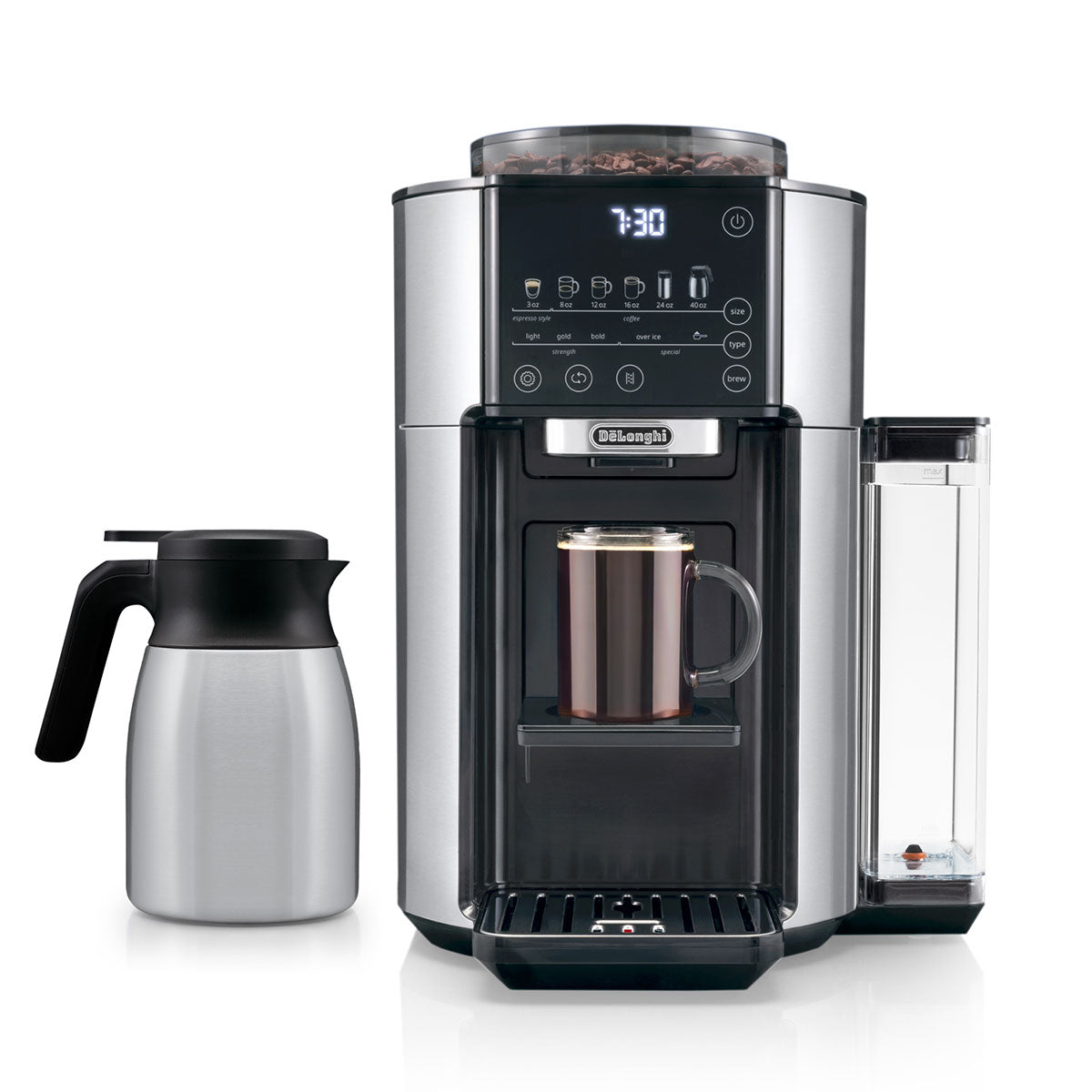 DeLonghi TrueBrew Automatic Coffee Maker with Thermal Carafe - Stainless Steel, 12-Cup Capacity for Home & Office Use | Perfect for Daily Brewing, Entertaining Guests & Gifting