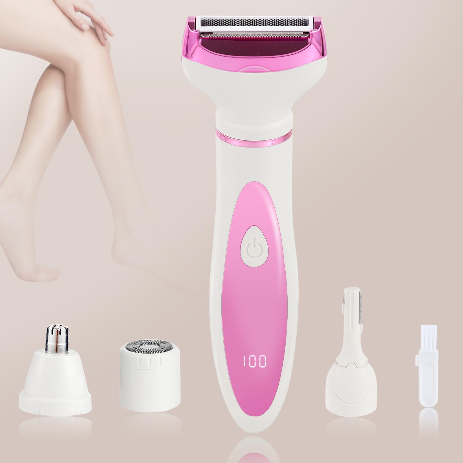 Best Electric Shaver for Women - Painless 4-in-1 Rechargeable Hair Removal Kit for Bikini, Face, Legs, Nose & Armpits | Smooth Shaving for Daily Grooming & Travel