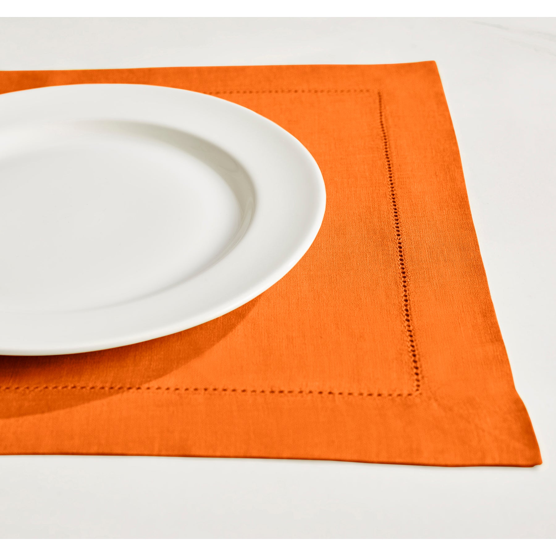 Sonoma Hemstitch Placemats Set of 4 - Premium Cotton Table Mats for Dining & Home Decor - Perfect for Dinner Parties, Holiday Tablescapes & Everyday Use