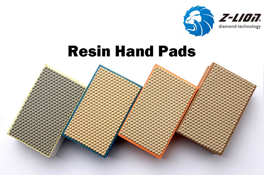 Z-Lion Diamond Hand Polishing Pads - 8 Pack Arc Shape Backing for Glass & Stone - Professional Polishing & Buffing for Countertops, Tiles, and Marble Surfaces