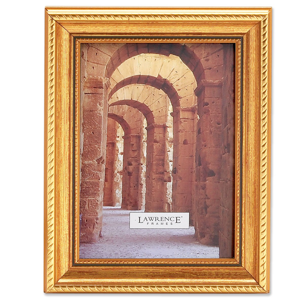 Lawrence Frames 4x6 Inch Antique Gold Picture Frame with Rope and Bead Border - Elegant Vintage Photo Display for Home Décor, Wedding Photos & Wall Art
